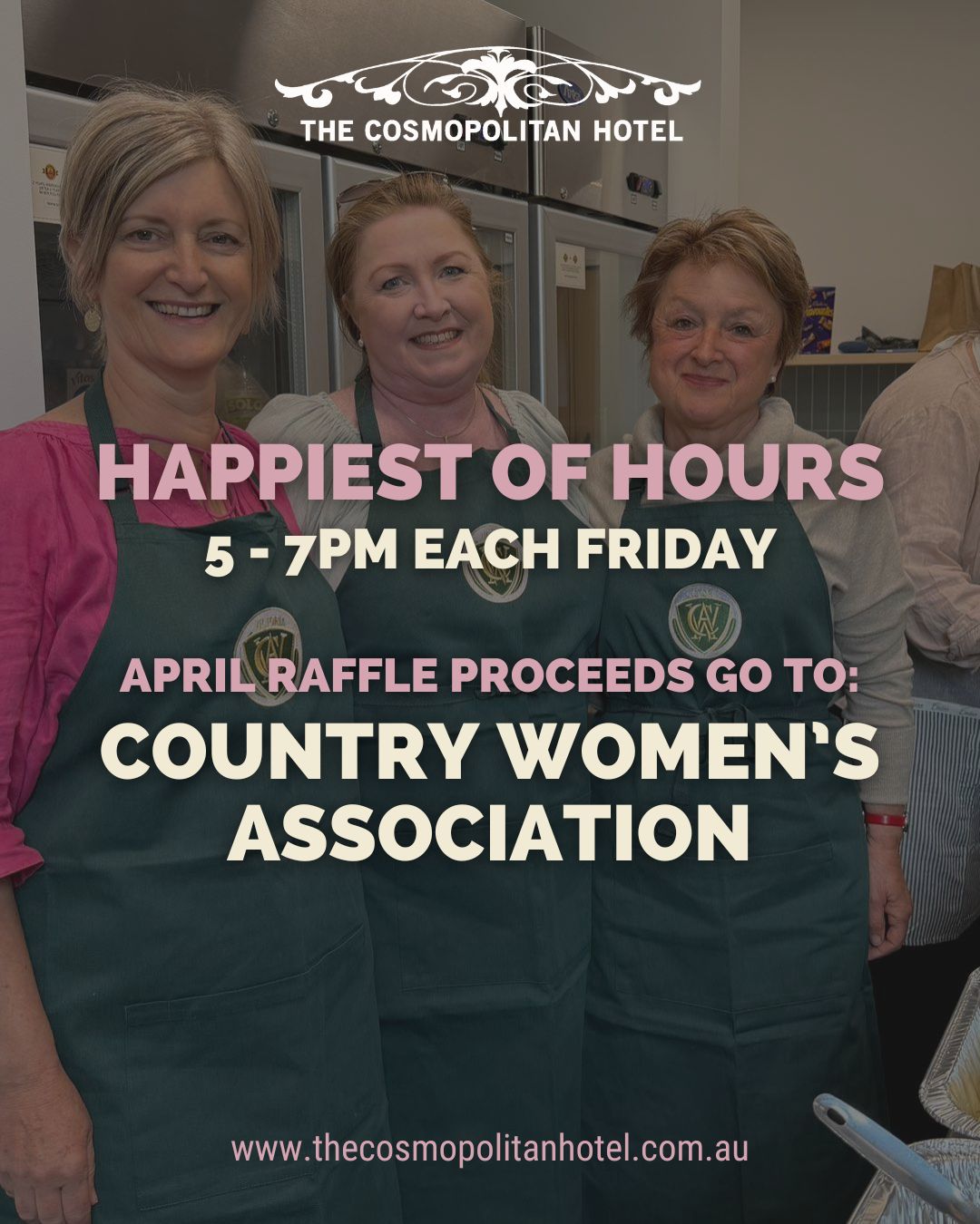 The Country Women's Association has been part of communities like Trentham's for over a century, and we're proud to have them as our April charity partner. All proceeds from the Friday night meat raffle head their way throughout the month - grab your tickets 5–7pm each Friday at the bar.
#cosmotrentham #trenthamvictoria #communitymatters #macedonranges #thecosmopolitanhotel