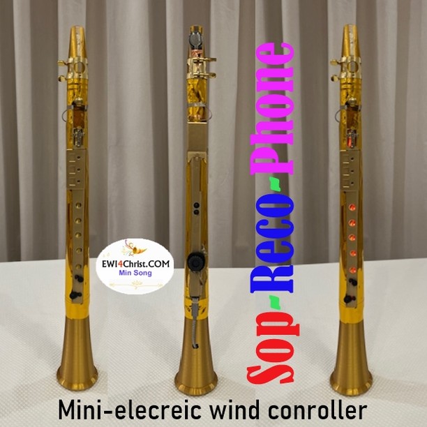 I designed a mini MIDI wind controller using the Artinoise re.corder as the base. Enhancements include the addition of a bite sensor, a pitch bend mechanism, and an extra MIDI function button. I name it as Sop-reco-phone (Soprano saxophone + re.corder). The instrument's body was crafted using a 3D printer, and I integrated a micro-Arduino chip with Bluetooth LE to enable additional MIDI functionalities.
I plan to upload a performance video featuring this instrument on my YouTube channel soon. Stay tuned!
https://youtu.be/PAMe4L6V2Jo
#windcontroller #ewi #ewi4christ