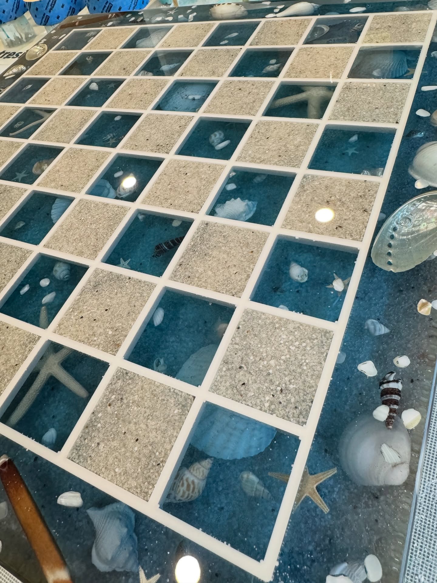 Just finished this #chessboard with a coat of @justresinart Diamond Cote and the gloss is glossing! Now to make the pieces 🤔. What colour pieces should I do?