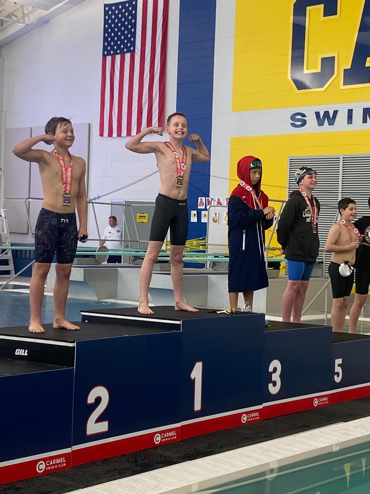 IN Age Group Short Course Champs:
Boys 10&U 100 Breast:
Gabriel Brown - State Champion - NEW MEET RECORD