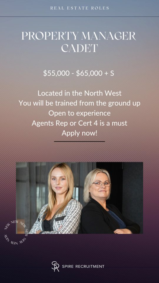 Looking for an entry level role into Real Estate? Then call us about this position based in the North West.
Help support the Property Management team and be trained by some of the best in the industry.
Must have you Certificate 4 in Real Estate.
Call us now to find out more about this role.
Phone: 03 9000 5617
#spirerecruitment #realestate #spire #jobsinmelbourne #recruitment