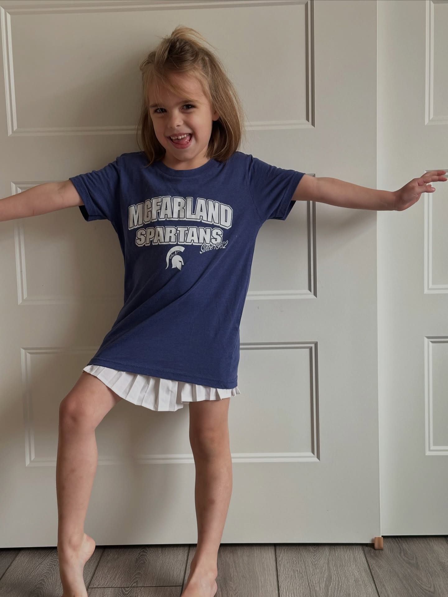 The shirt my daughter requests to wear (even while on Spring Break!) because it’s her “comfy shirt.”
Spirit wear made easy- especially for littles🤍💙
March 31st is the last day for orders, so don’t wait. Order form in our bio!
Size reference- my daughter is 5, and she is wearing a small (6-8)
#McFarlandStrong #gospartans