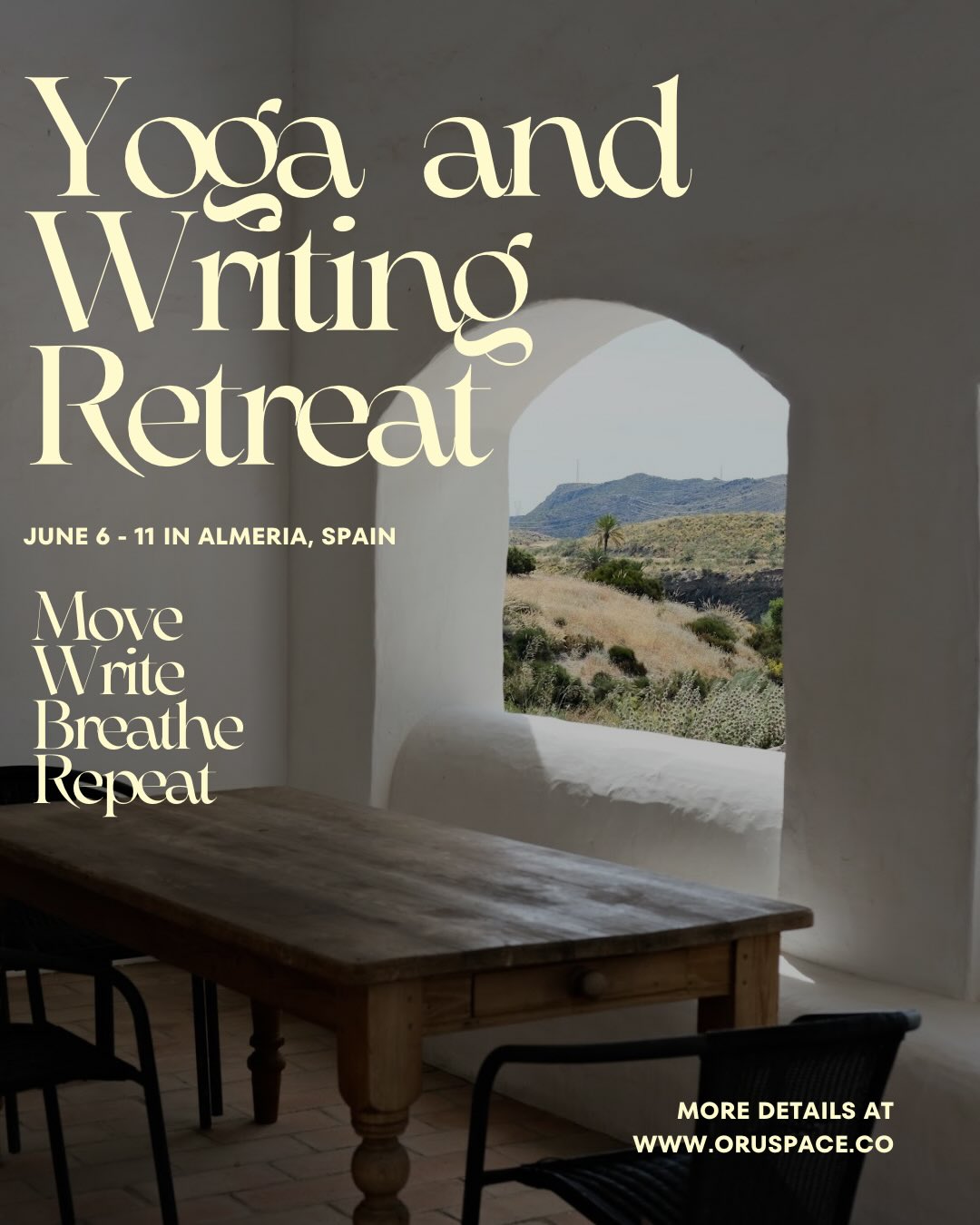 I’m so looking forward to this, my first Yoga and Creative Writing retreat! There are still some spots going so have a look! It will be an inspiring 5 days of nourishing yoga, food and creative writing. Expect mornings of yoga practice and free writing, with afternoon sessions focused on writing craft. There will be time to rest or write as you wish, hike or swim in the sea. It will be a warm, encouraging space to move and write and think a little differently about the stories we love so much. Clink on the link in my bio for more info.
@oru_space