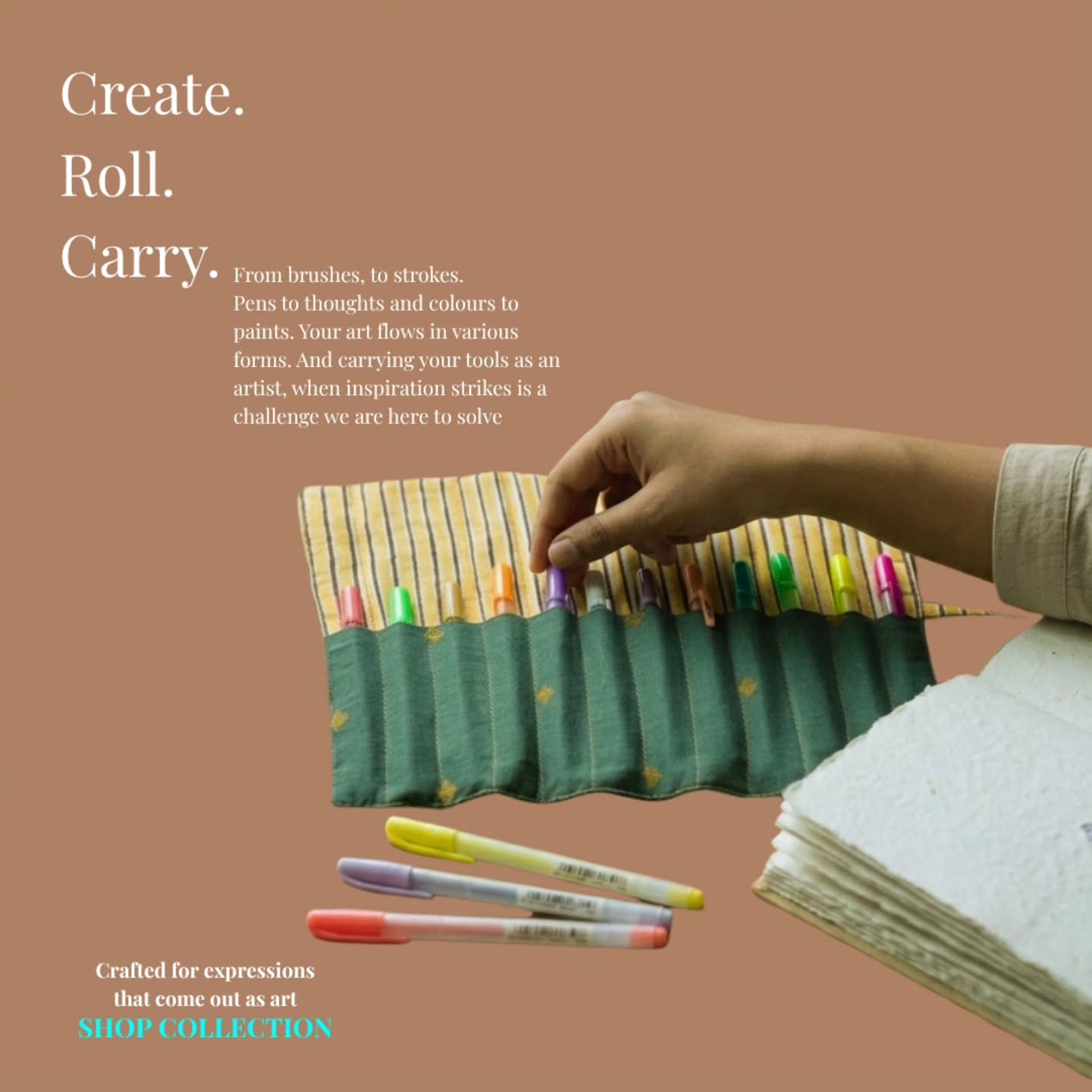 Your tools deserve better than the bottom of a bag.
Our handcrafted roll-up organiser keeps your pens, brushes, and tools exactly where you left them — wrapped in fabric, ready to go wherever your work takes you. Made by skilled artisans, built for creatives who move.
Compact enough for your commute. Careful enough for your craft.
Shop the link in bio. 🖋️
#RollUpOrganiser #PenRoll #BrushRoll #ArtistOrganiser #stationeryorganiser