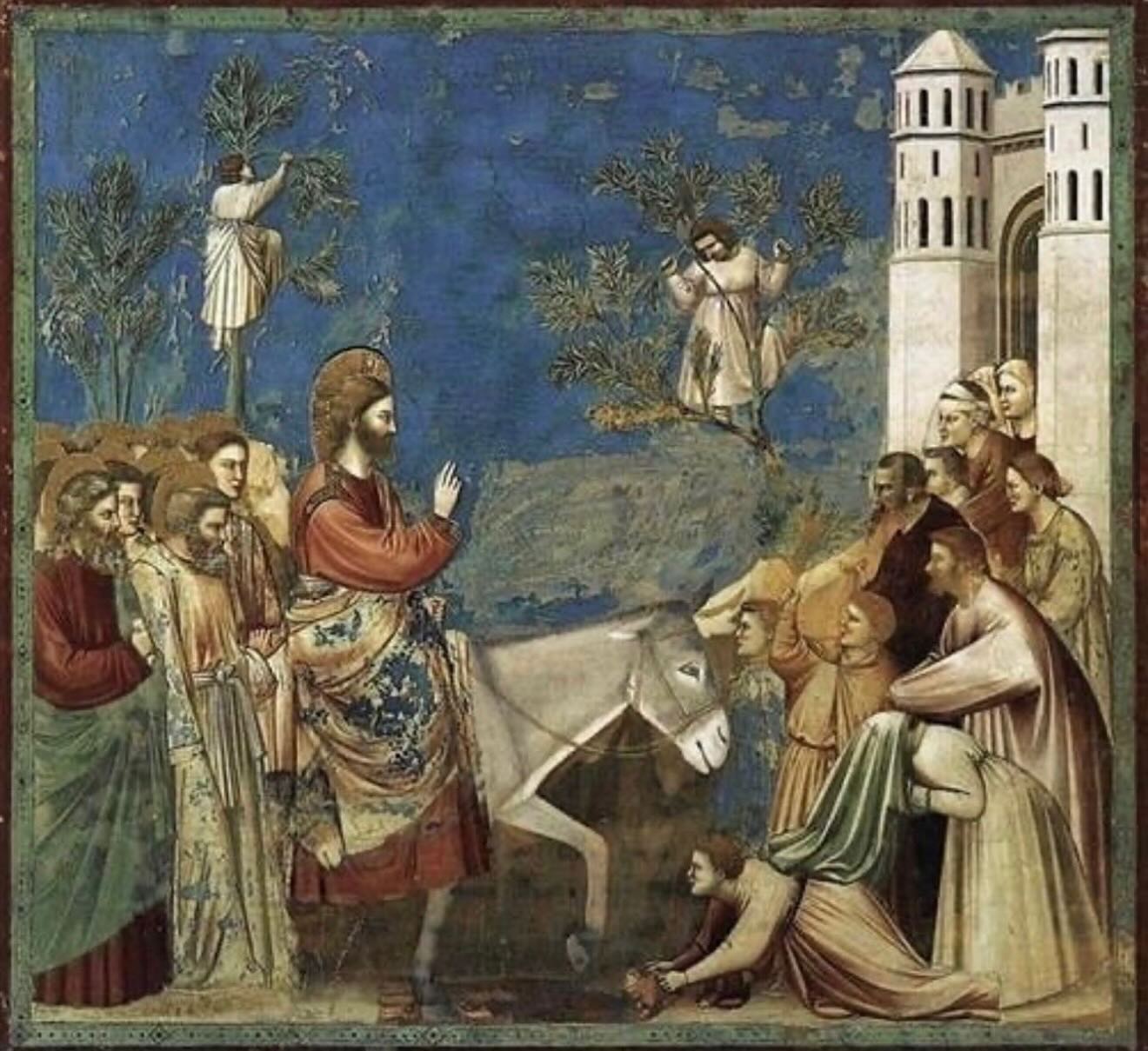« Hosannah Hosannah ! Gloire au flambeau du monde, à l’Étoile du Plérôme, amour, ferveur, que l’écho du ciel nous réponde, gloire au sauveur.
« Le voici, l’envoyé du Père, le désiré des nations, c’est de ses rayons que s’illumine le courant des générations.
« Monté par un ânon, voici le roi glorieux, devant les fleurs et la verdure, chantez des chants victorieux.
« Que chaque âme se réjouisse et répète son hymne ardent au divin soleil de justice, qui nous a sauvés du serpent.
« Hosannah au roi du Plérôme qui triomphe des sombres Archontes. O vainqueur du royaume des ténèbres, ô Christ puissant, nous t’invoquons.
« Le plus haut du Plérôme, quittant sa pure Sophia, descend sur terre sous la forme d’un homme et s’humilie dans un corps.
« Pour que l’œuvre sainte s’accomplisse ainsi, il a placé dès le début sa nature éthérée sous un vêtement matériel. »
Image : L’entrée à Jérusalem par Giotto, vers 1305.
#eglisegnostiqueapostolique