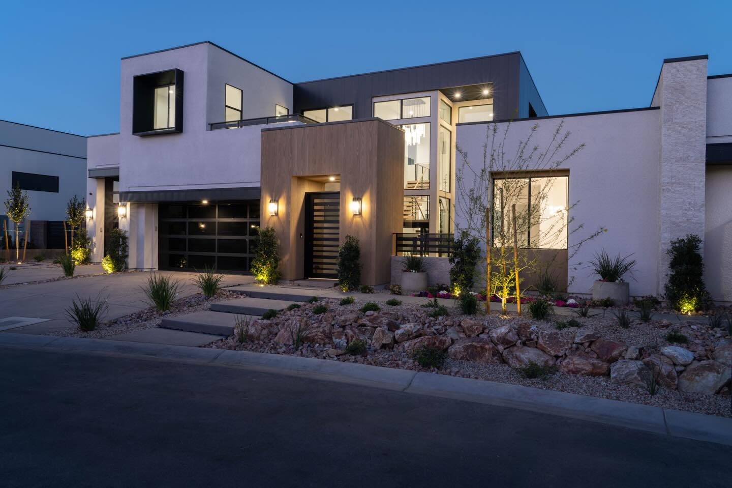 Introducing, 4318 Cameron Brook Ct. ✨
This turnkey, half-acre custom home is the final residence in this exclusive nine-lot community. This Spire plan includes options of the MultiGen suite and the upstairs 5th bedroom. The interior features a warm modern design that emphasizes the use of organic materials. Marble countertops & accent walls, limestone fireplaces, & warm wood cabinetry and flooring create a cohesive palette that feels refined. Floor-to-ceiling windows fill the home w/ natural light & frame beautiful views of Lone Mountain. Additional features include an attached RV garage, heated pool & spa, fully landscaped lot, private entry courtyard, outdoor shower, minimal HOA restrictions, Control4 smart home technology, & an integrated sound and security system for a seamless blend of comfort & sophistication
4318 Cameron Brook Ct.
5 Bed
5.5 Bath
4,941 sqft
Half-Acre Lot
Learn more at theestatesatlonemountain.com