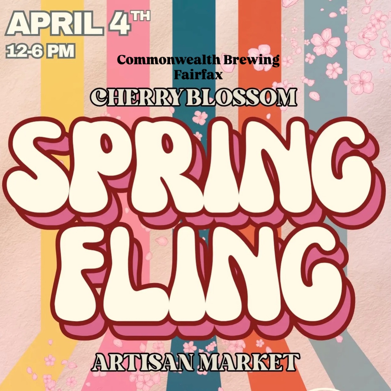 Come out and join us welcome in spring 🌸. Event starts at noon-6 @commonwealthbrewco_ffx