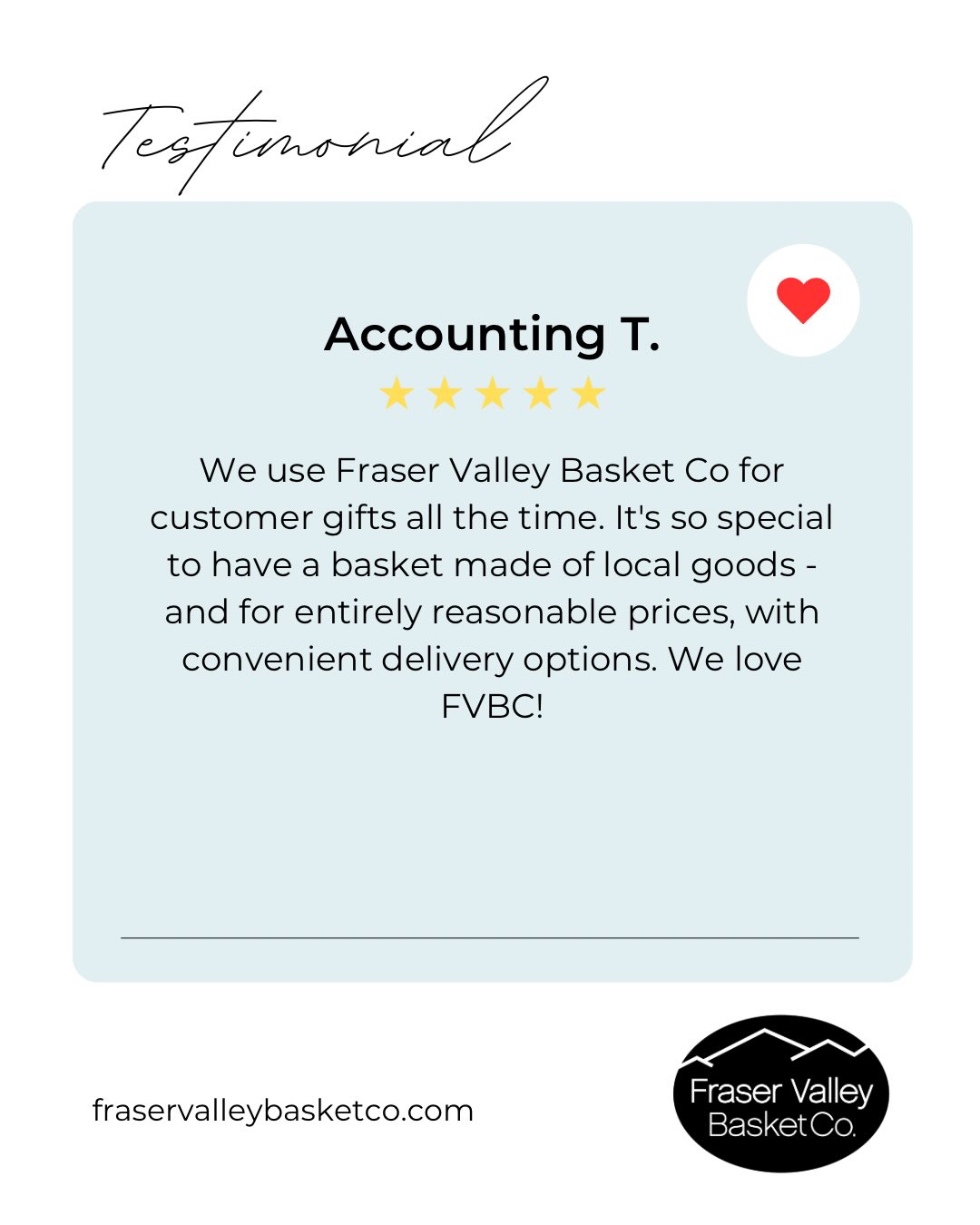 Grateful for the kind words and for every order placed with us.
Here are a few reviews from our amazing customers.
#thankyou #supportlocalbc #fraservalleybusiness #corporategifting #smallbusinessbc