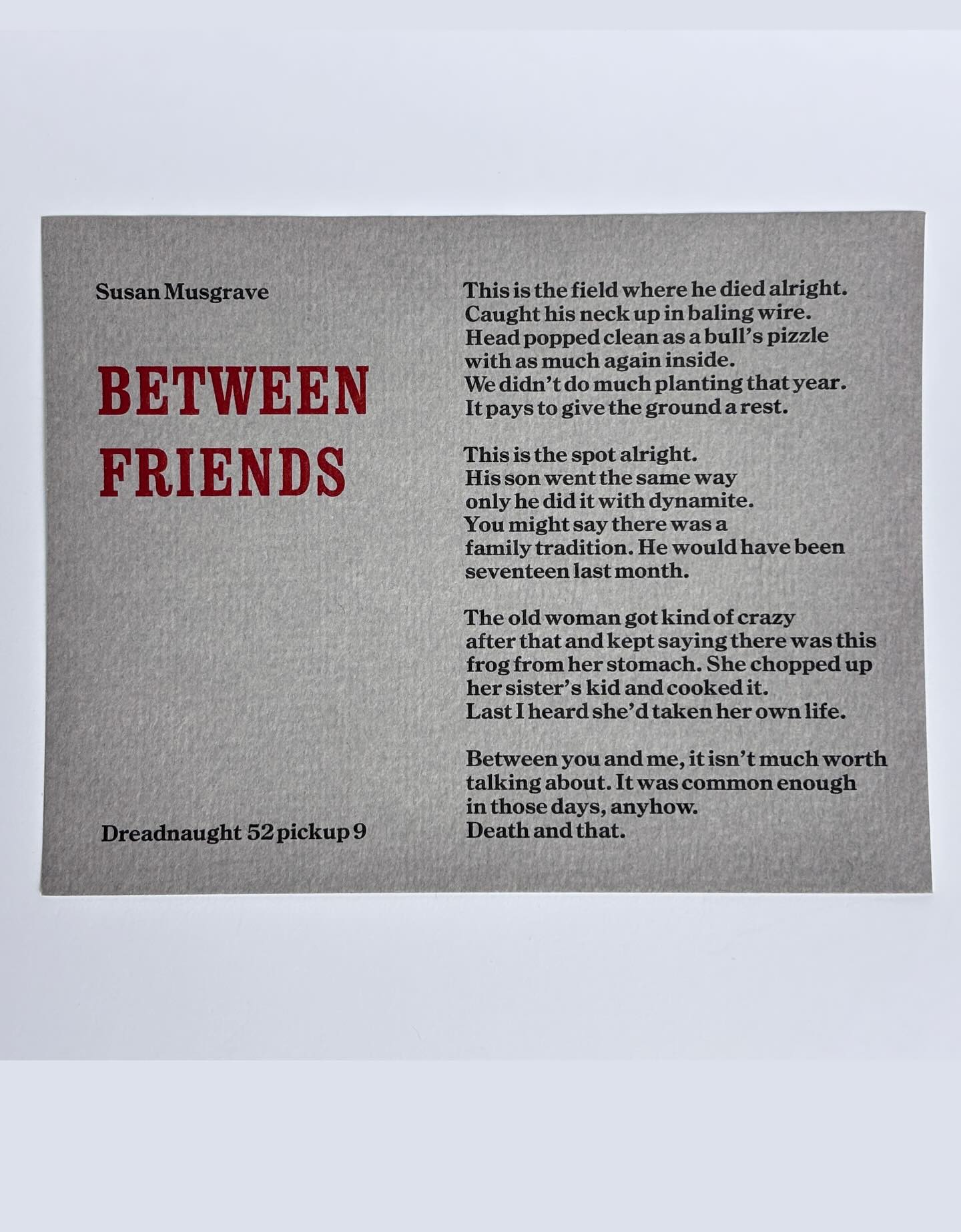 Go check out our first poetry spotlight over on Patreon! Feel free to share your thoughts on the poem in the comments
This is one of many broadsides you may receive with a subscription to our 52 Pickup 76 Monthly Mail Club! Link in bio ❤️