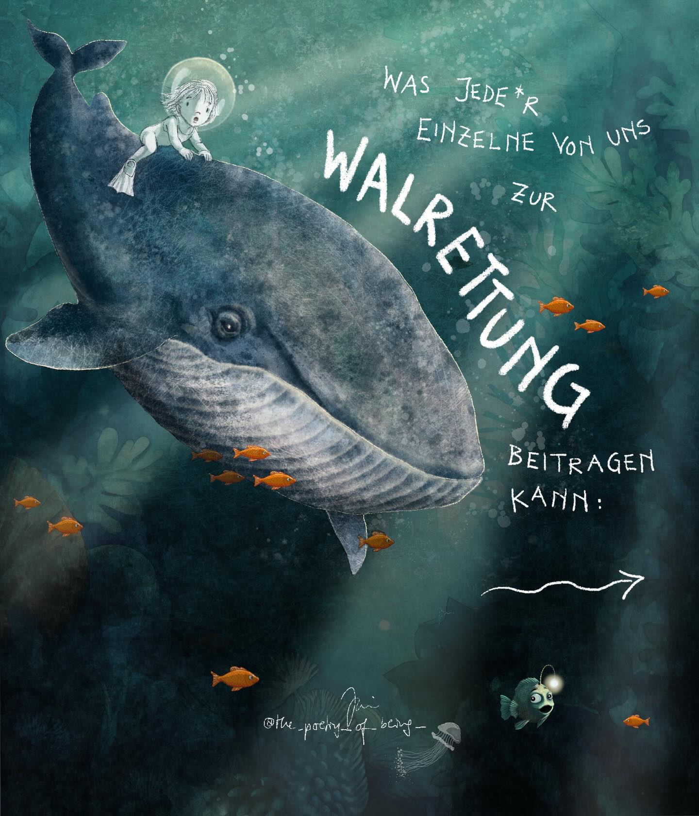Im vorletzten Post habe ich über den Wal, der leider inzwischen im Sterben liegt,, berichtet - aber auch meine Hoffnung beschrieben, die niemals aufhören will.
Das glaube ich nach wie vor.
In den letzten Tagen haben mich aber auch intensiv die Ursachen dieses Dramas beschäftigt. Ich habe versucht viel dazu zu lesen, was Experten dazu beschrieben haben und festgestellt, dass es bei weitem nicht reicht, nur zu beten.
Was diesem Wal passiert, ist nur das Ende einer langen Kette.
Es gelang nicht, ihn zu retten,, aber wir alle gemeinsam (!) können die Zukunft ändern:
für alle anderen Meeresbewohner, die denen ähnliche Schicksale widerfahren können.
Es geht nicht darum, warum genau dieser Wal in der Ostsee gelandet ist.🐋
Es geht darum, Verantwortung zu übernehmen, dafür, dass wir Teil seines Problems sind.🙏🏼🌊
Es geht darum, auch nicht aufzuhören mit der Hoffnung, wenn er es nicht schafft, —> sondern die Hoffnung in aktives Handeln zu verwandeln.🌟
To my friendly followers from other countries: If you'd like to read this post in English, just let me know in the comments, and I'll repost it!
➡️➡️10 Tipps zum konkreten Handeln verrate ich im kommenden Beitrag🐋!
PS: im letzten Slide hab ich versehentlich Blau- anstatt Buckelwal geschrieben. Sorry!
#gibniemalsauf #buckelwal #ostsee #waswirtunkoennen