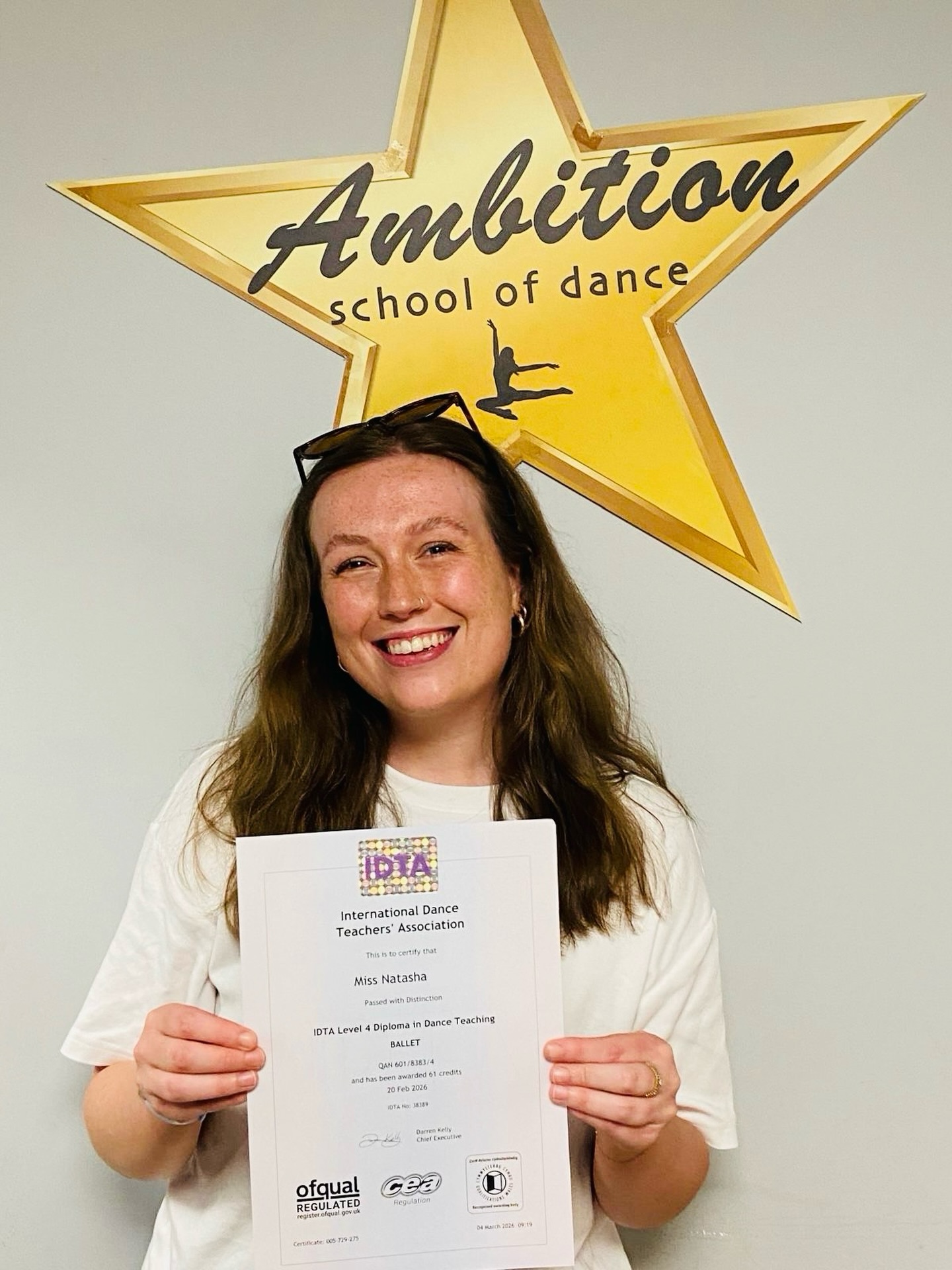 Today we’re celebrating the wonderful Miss Tasha, who has achieved her IDTA Level 4 Teaching Diploma in Ballet with an incredible Distinction (93)! 🎉🩰
At Ambition, our teachers are always growing, learning, and striving for excellence—just like our students. Miss Tasha’s dedication and passion truly embody this spirit, and we couldn’t be prouder.
A huge congratulations on this fantastic achievement! ✨ #ambitiondanceepsom #danceteacher