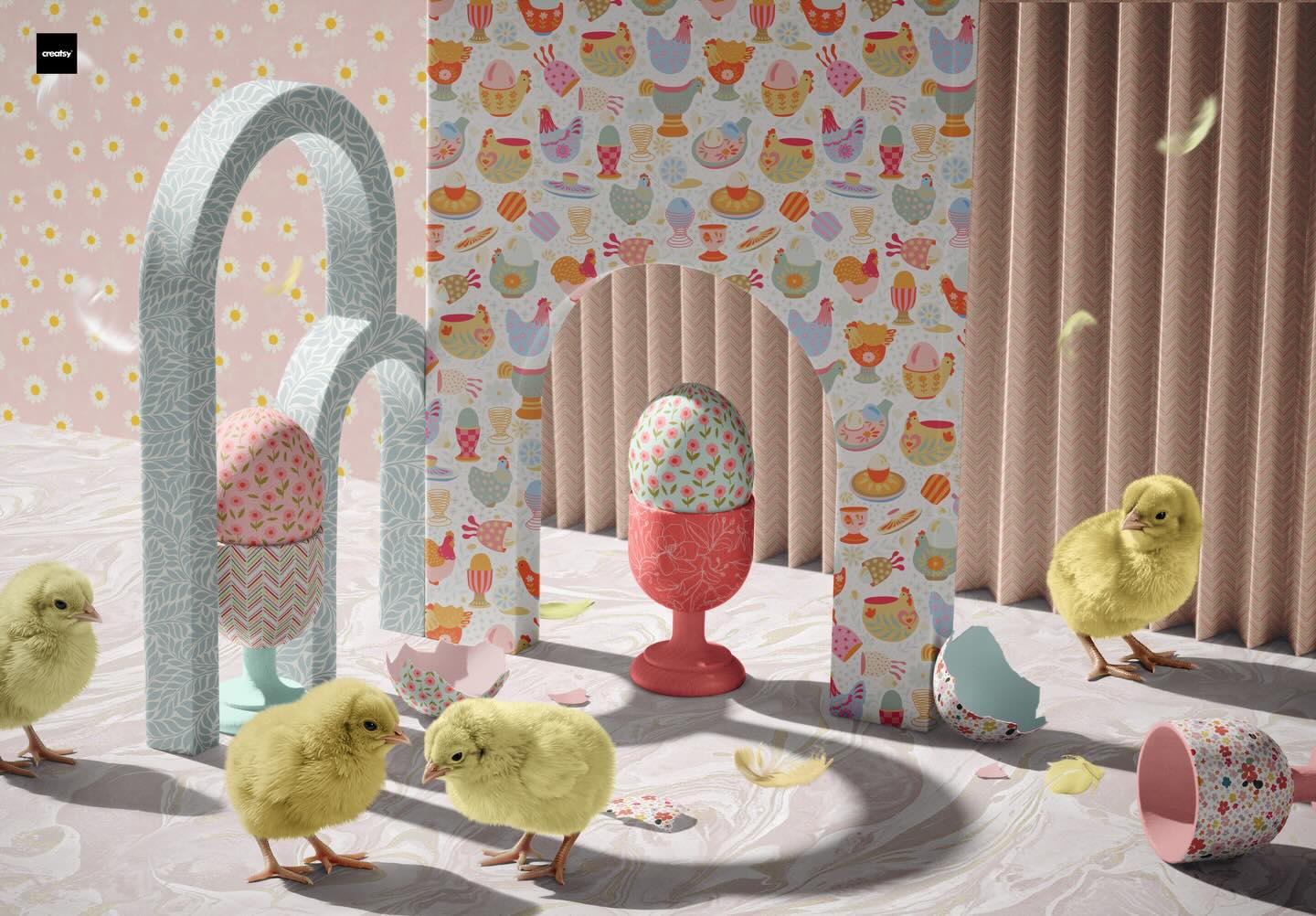 Celebrating Day 6 of #creatsyeasterfest by @creatsyofficial with yet another beautiful mock up 💕❤️
.
.
#creatsy #mockupdesign #easterfest #surfacepatternprint ❤️