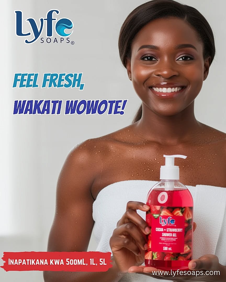 Jisikie safi na mwenye kujiamini ukiwa na mwanzo mzuri na LyfeSoaps Showergel.