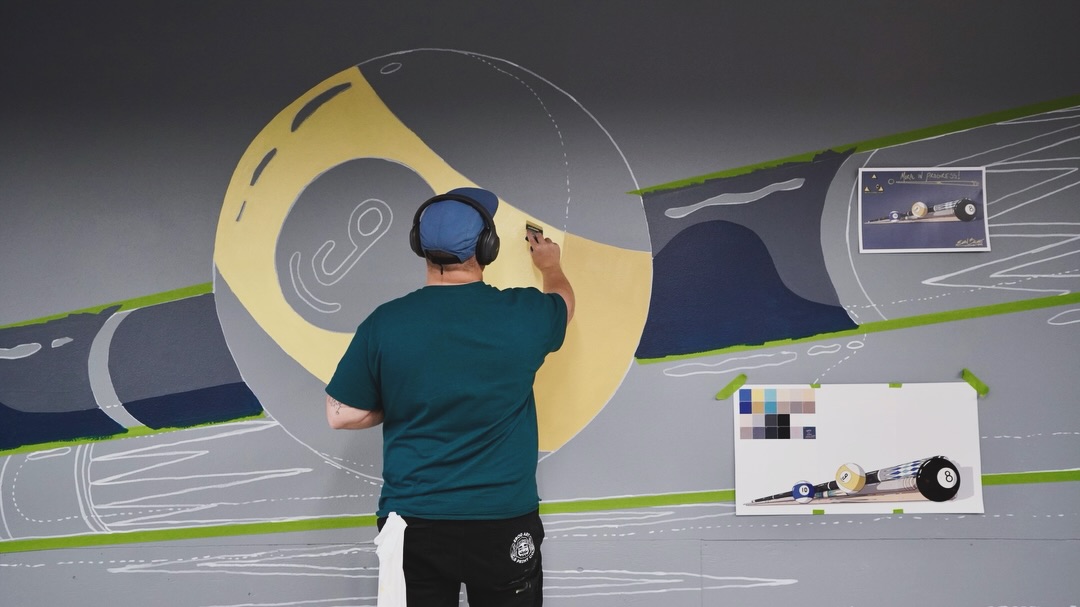 So folks, the time has come! I thought I had to keep it a secret but I was mistaken. So I can share my exciting news I’ve been working on!
-
I’m painting another mural!!! I’m so excited to be painting on the large scale again and this project with NW Billiards Club has been a blast so far. I’m going to tease this along because I’ve waited so long to share but I want to thank Stacey and Travis for trusting me with this mural and being so awesome along the whole process. I also want to thank @ivancolinart for saving me when my projector couldn’t cut it and he not only taught me how to use but let me borrow his VR goggles to throw up my sketch on the wall. Art community and good people right there Bellingham! Thank you!
-
Super excited to share more along the way and keep an eye out for a rad new billiards place in Bellingham opening soon! With some cool art 😉