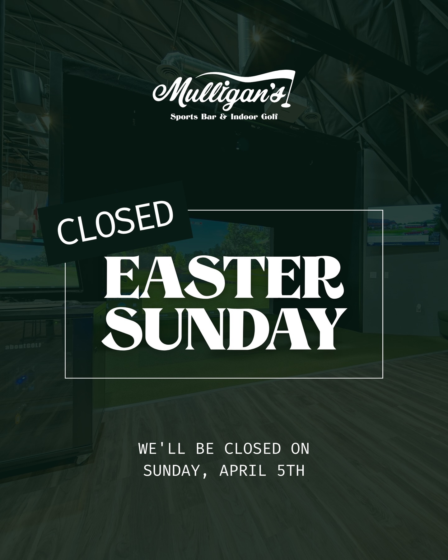 We’re taking a mulligan on Easter Sunday 🐣⛳
Mulligans will be closed Sunday, April 5th so our crew can spend the day with their families.
We’ll be back swinging on Monday!
#Mulligans #IndoorGolf #VisaliaCa #CentralValley #SportsBar