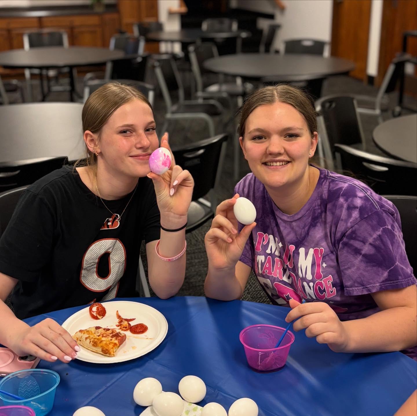 Thank you to members of our Teen Group for helping color the eggs used at our Easter Breakfast last week! They were rewarded with a chaotic game of Happy Salmon.