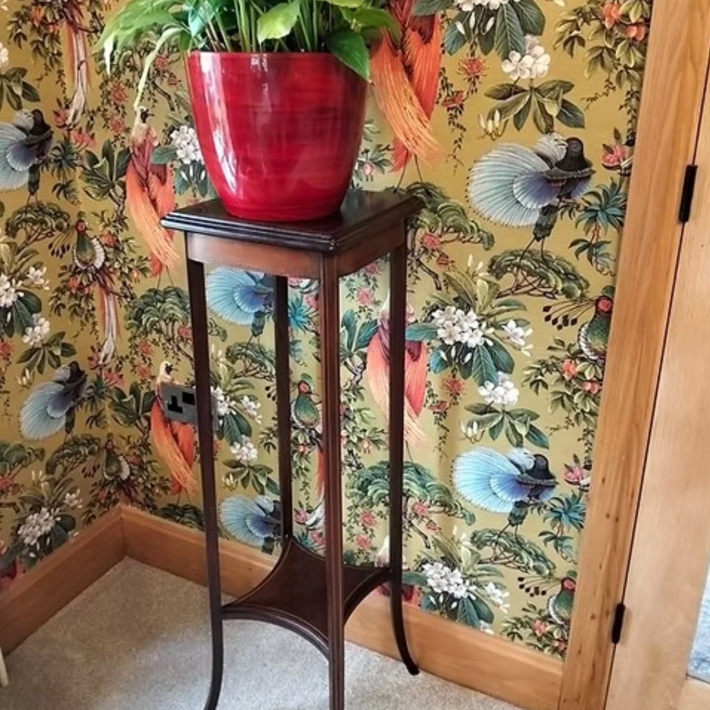 Antique Edwardian Inlaid satin / Mahogany Plant Stand / Occasional Table | https://share.google/P1J71HYqYMbfOzGWx #stufftoyouandme