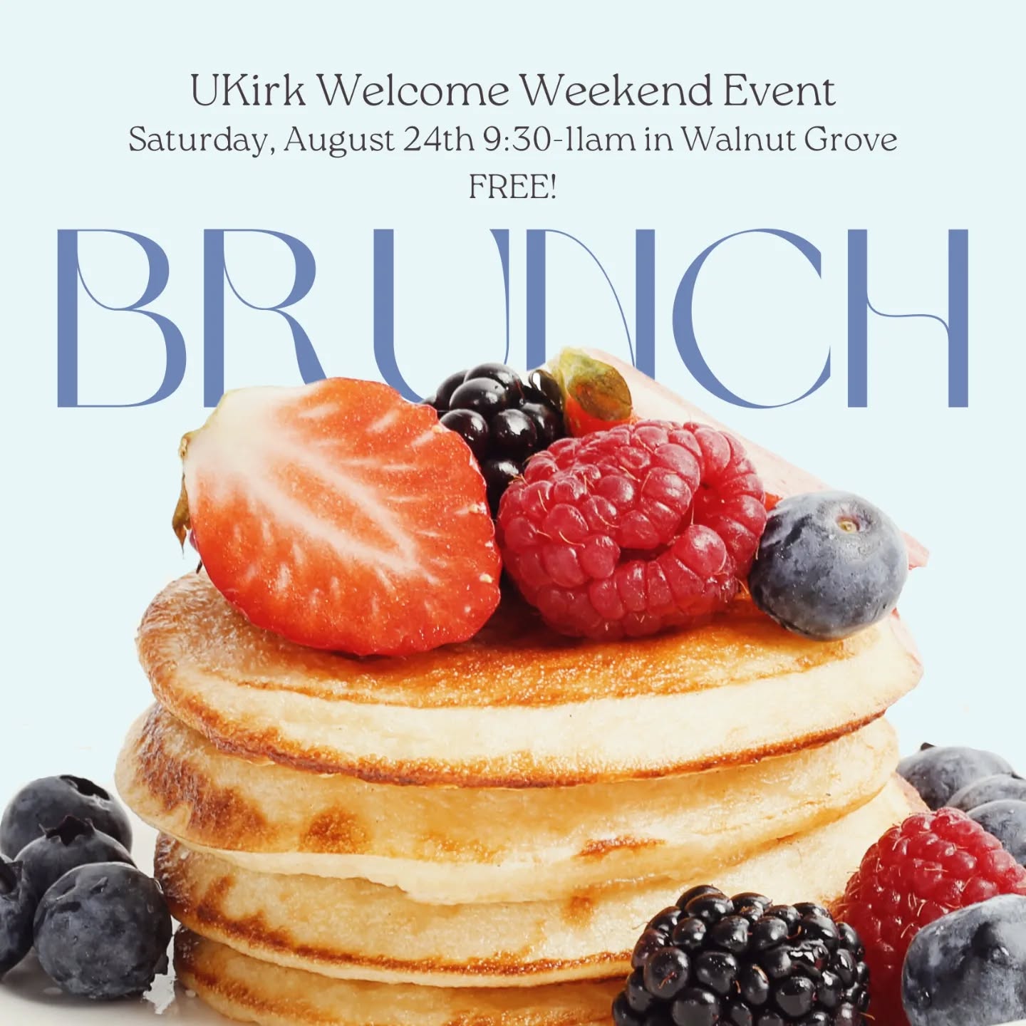 We can't wait to welcome everyone to campus this weekend! Join us Saturday 9:30-11am in Walnut Grove for Brunch!