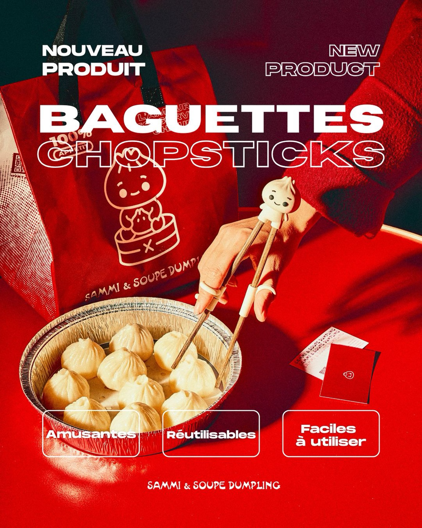 🌟 Découvrez nos baguettes d’entraînement ✨
L’accessoire idéal pour apprendre à manier vos baguettes avec facilité et plaisir, pour les adultes comme pour les eènants !
Dès maintenant disponibles sur notre boutique en ligne ou dans les succursales Sammi & Soupe Dumpling.
#ɴᴇᴡɪᴛᴇᴍ #trainingchopsticks #mtlblog #sammiandsoupedumpling #mtlfoodie
