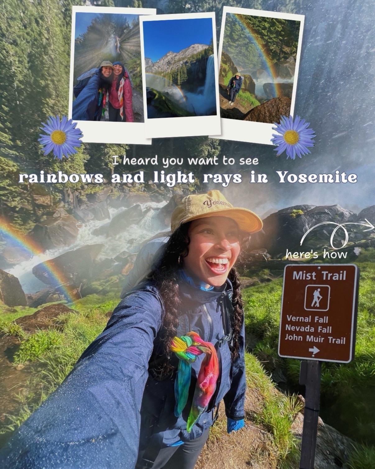 it's that time of year in yosemite.. blink and you'll miss it!! 🌈🥾🤸♀️🏔️✨
It's officially prime time on the Mist Trail. Prepare for busy weekends and remember everyone is outside to experience the same thing. Practice proper trail etiquette and leave no trace🌎
#yosemite #yosemitenationalpark #misttrail #rainbow #hiking