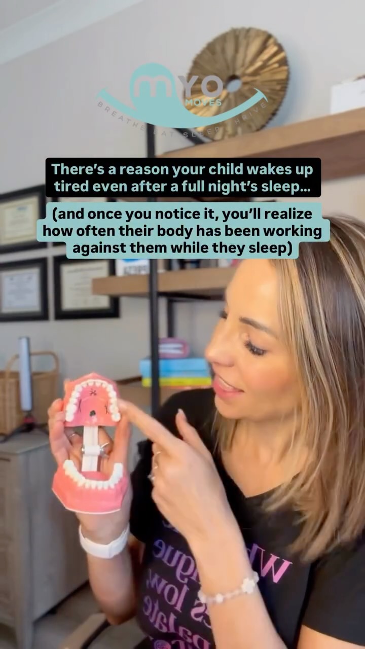 Most parents think: “they slept all night… they should be rested.”
But if your child is waking up tired, even after a full night’s sleep, something deeper might be going on. Sleep is all about how well their body is functioning & recovering and breathing plays a crucial role!
If your child’s airway is even slightly compromised during sleep, their body may be:
→ working harder just to move air
→ shifting positions to open the airway
→ coming out of deep sleep to protect their breathing
So even though it looks like they’re sleeping, their body might be in a constant state of compensation. This can show up as:
• morning grumpiness or slow wake-ups
• dark circles under the eyes
• mouth breathing or snoring
• restless sleep or unusual positions
• daytime fatigue, hyperactivity, or trouble focusing
And most of the time it can be missed because we’ve been taught to look at sleep duration, not sleep quality.
If this sounds like your child, it might be time to look a little closer 👀 Comment SLEEP WELL for 4 simple but powerful tips to improve your child’s sleep today!
#airwayhealth #breathebetter #mouthbreathing #myofunctionaltherapy #sleep