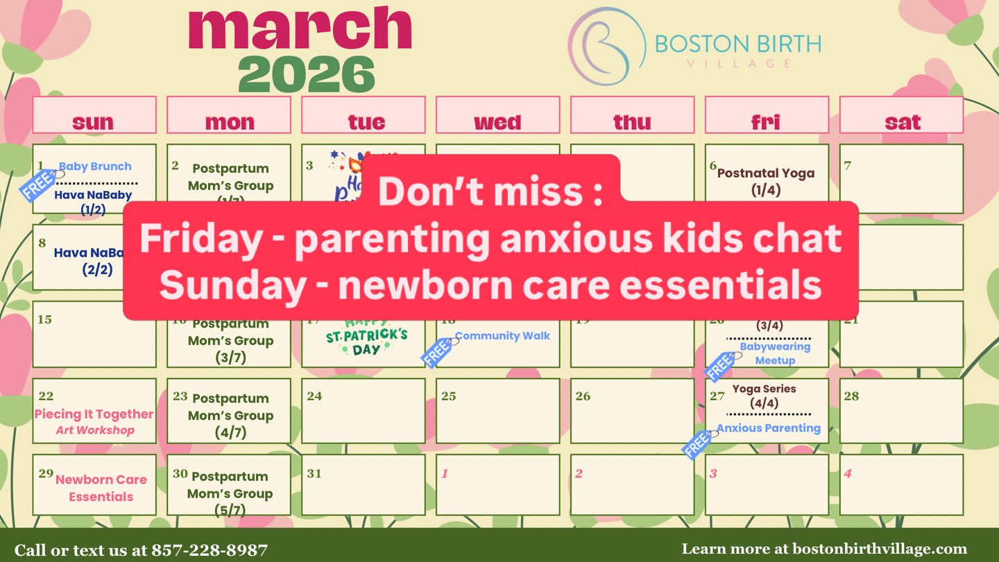 Don’t let this weekend pass you without checking out these amazing programs! Whether you are pregnant or postpartum, we have something for you! Register at bostonvillage.com/services #bostonbirth #bostonbirthvillage