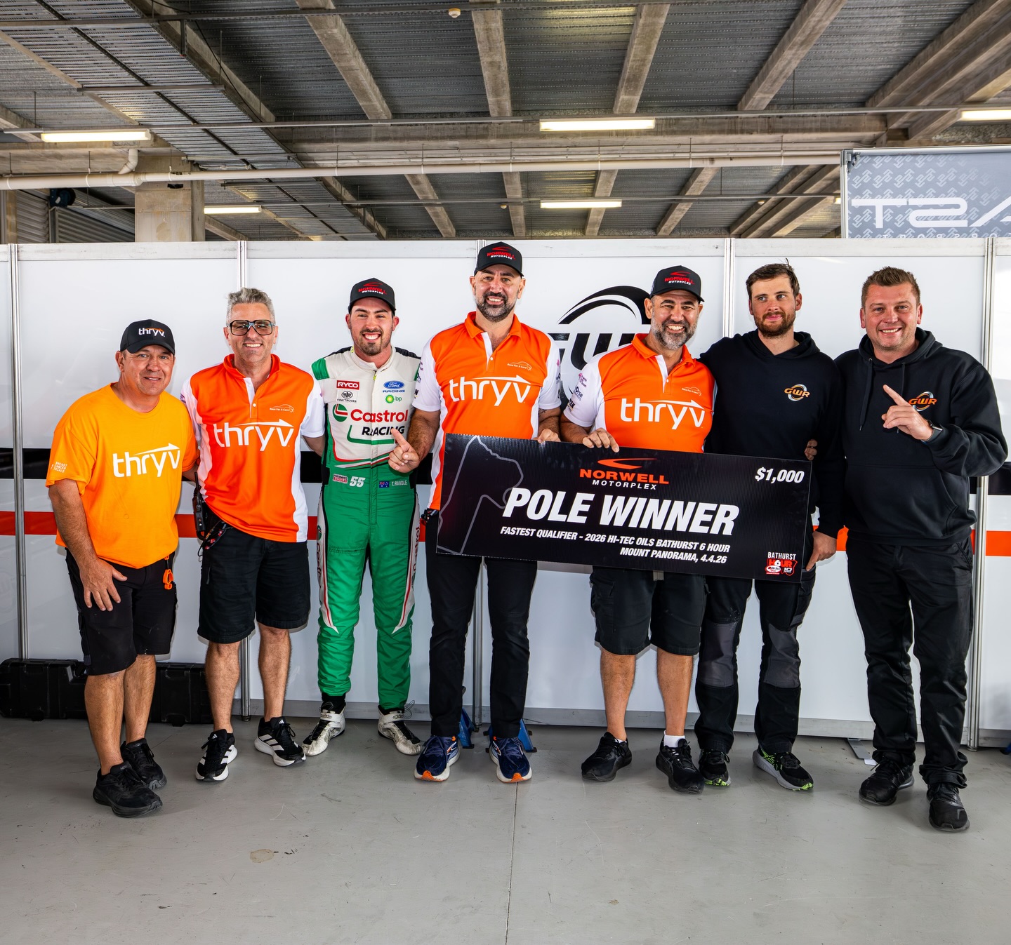 POLE for the @bathurst6hour !! Thanks for the awesome car @gwraustralia, bring on tomorrow! π πͺ @raceforacure.au