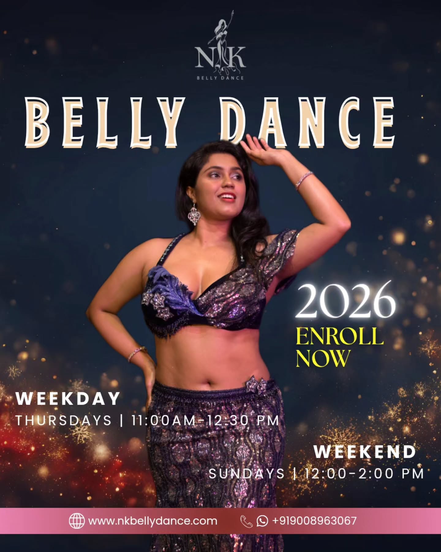 Begin your belly dance journey with us 💃
Our Beginner Belly Dance Batches are now open — perfect if you’re starting from scratch and want to build strong technique, confidence, and body awareness ✨
📍 Jayanagar
🗓 Thursday Batch (Starting April 9) – 11:00 AM - 12:30 PM
🗓 Sunday Batch – (Starting April 5) - 12:00 - 2:00 PM
✔ No prior experience needed
✔ Small group batches
✔ Personal attention
Spots are limited.
DM me “BELLY” to register and reserve your spot 💛
#nkbellydance #bellydanceclassjayanagar #danceclassesbangalore #bellydancebangalore
