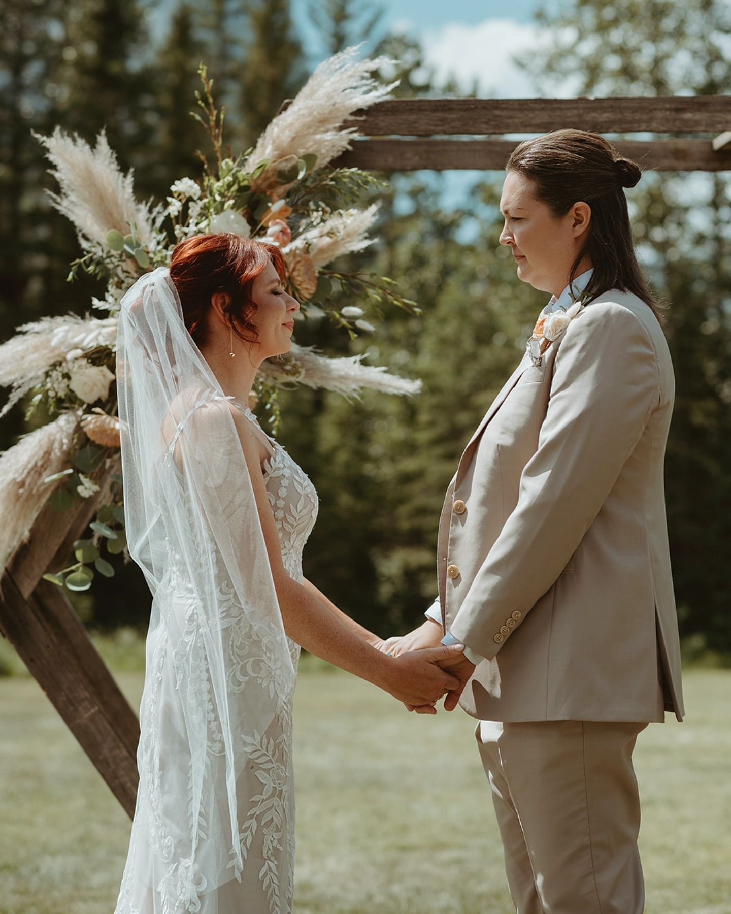Turns out it was only 20 years ago yesterday, Canada made its own history by legalizing same-sex marriage—the first country outside Europe to do so if you can believe that shit. Today, we’re still witnessing the quiet, radical beauty of that legacy I'm so proud to celebrate.
This moment? It’s not just a celebration of love. It’s a reminder that love—queer love, tender love, chosen love—deserves to be seen, held, and remembered with intention. And that they are here the same way they always have been, just given the space only queer love can exist in.
Not every love story looks the same, and that’s the magic of finding your person. So know that when you're telling me there wasn't a specific day you remember loving them, but that they felt just like home– I'll know the warm feeling of that in my queer little bones.
Photographing these two, from Australia > Vancouver > The Rockies, and all queer love I'm blessed to document, was more than just capturing them as it was documenting a piece of a larger story—one where every kind of love gets to show up fully.
If you’re planning your day—big or small, loud or soft, a little gay or a lot gay—and want that love honoured exactly as it is, I’d love to be the one there with you.
