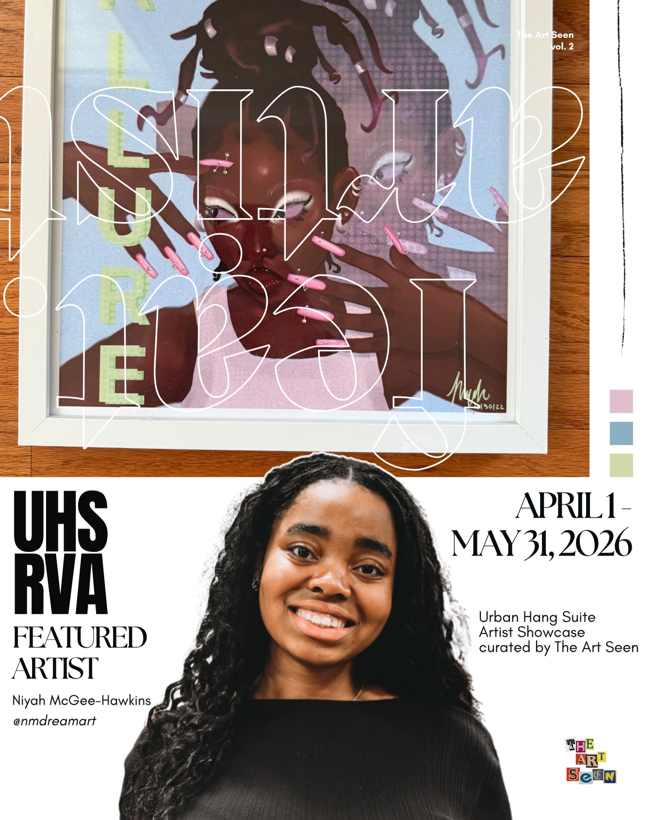 The vibe is set 🔥
The work of Niyah McGee-Hawkins is now on view at the Suite through May — and trust, you’re going to want to experience this in person.
The details. The presence. The way the work speaks when you’re standing right in front of it… it hits different.
Pull up, take your time, and tap in with the work.
We won’t be hosting a First Friday event this month, but stay close — programming is on the way 👀
Good energy. Real conversations. Art that stays with you.
Don’t wait on this one.
#urbanhangsuite #RichmondArts #RVAArtScene #BlackArtMatters #RichmondVA