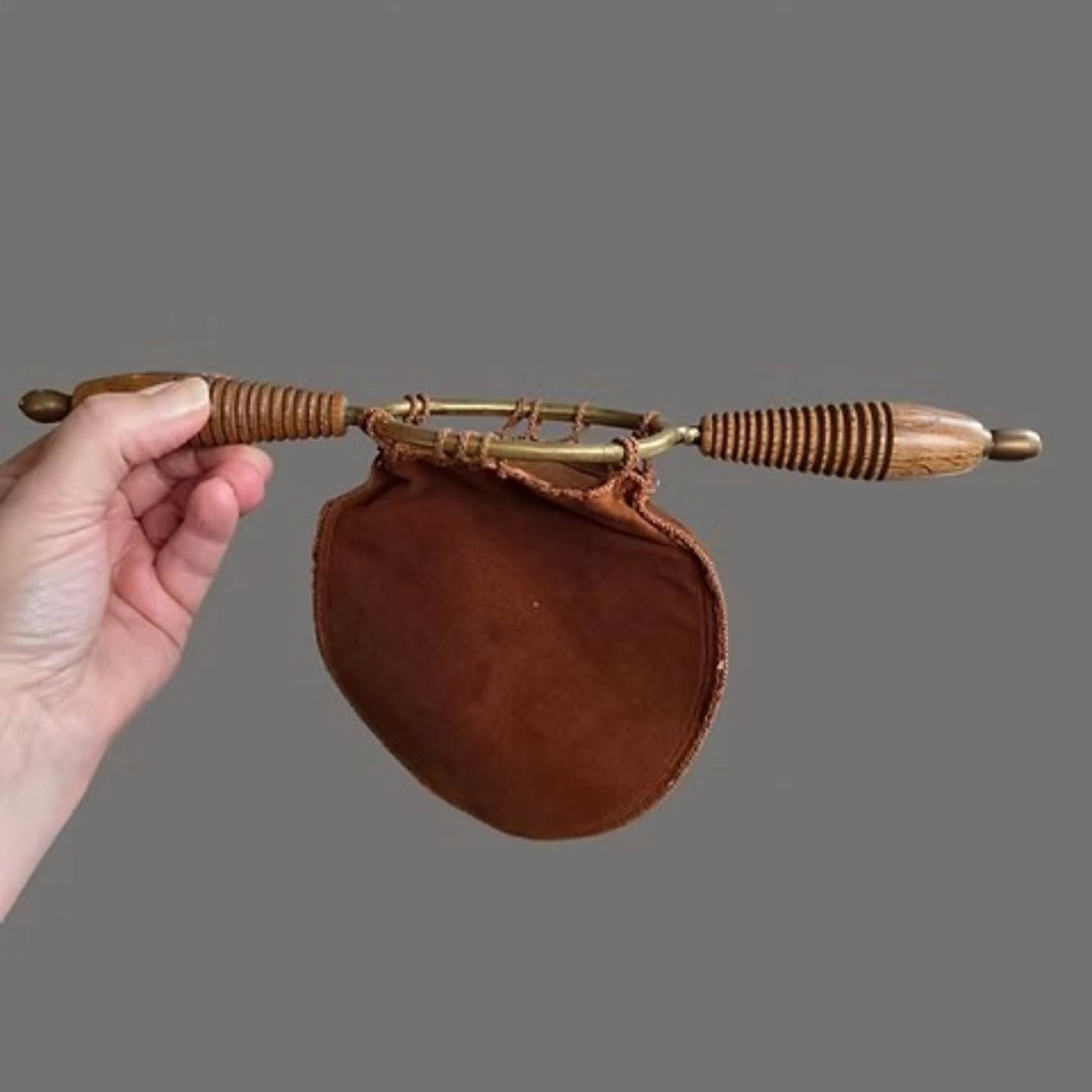 Vintage Church Offertory Collection Bag with Wooden Handles & Leather Pouch | https://share.google/b6Vz1jqFz8tLPgDu7 #stufftoyouandme