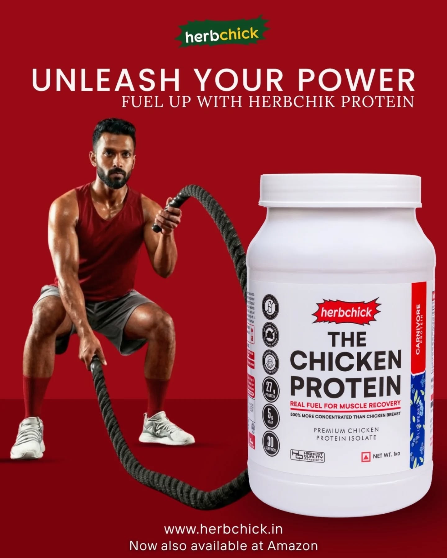 Unleash your power and fuel your grind with the strength your body truly deserves 💪🔥
With Herbchick Chicken Protein, you’re not just building muscle, you’re building endurance, recovery, and unstoppable energy.
Train harder. Recover faster. Perform better.
This is not just protein. This is power.
🌐 Shop now: www.herbchick.in
🛒 Also available on Amazon
(chicken protein, muscle recovery, fitness nutrition, protein supplement, gym fuel, high protein, lean muscle, strength training, workout supplement, protein isolate)
#Herbchick #UnleashYourPower #ProteinFuel #FitnessIndia