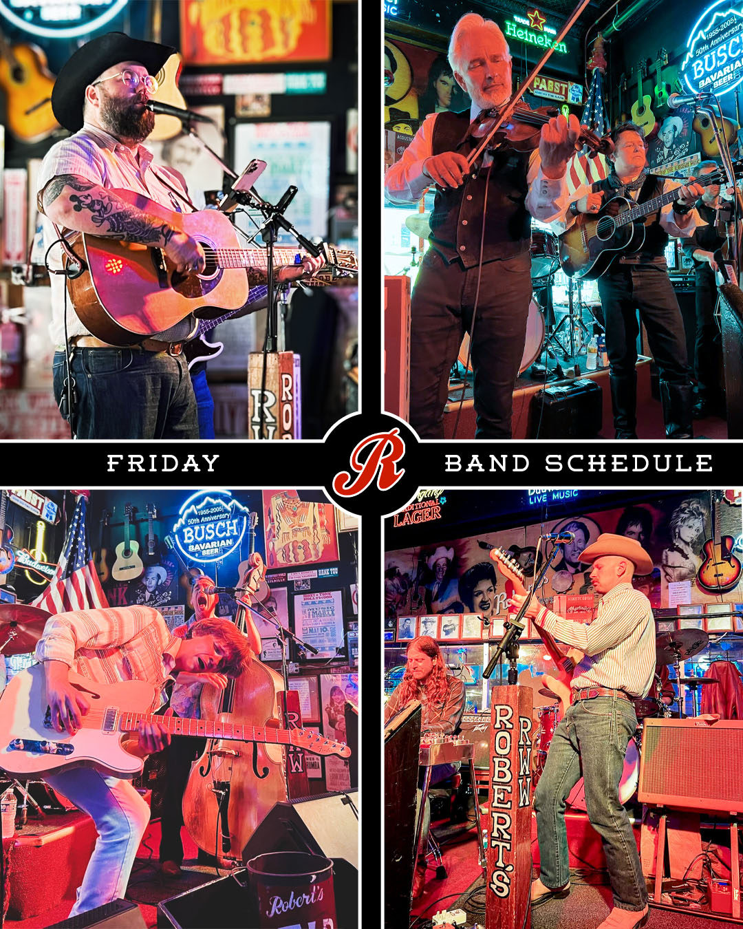 It's Friday and we have just the lineup to kick the weekend off. Come on down and grab a seat, or a spot on the dance floor, and take in the best music on Broadway.
10am @joshuahedley & The Hedliners
2:30pm @jesseleejones & Brazilbilly
6:30pm @kelleysheroes
10:30pm @brandon_birkedahl
#joshuahedley #jesseleejones #brazilbilly #kelleysheroes #brandonbirkedahl #realhonkytonk #lowerbroadway #stickwithtradition