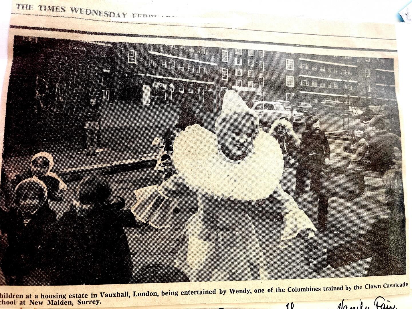 I have always wanted to bring joy to the people. Here The London Times caught me in action in London as I was entertaining the kids in Vauxhall. I was studying drama then in Hammersmith College and I was literally found there to the Clown Cavalcade theatre group. We performed in many places too. Such fun!