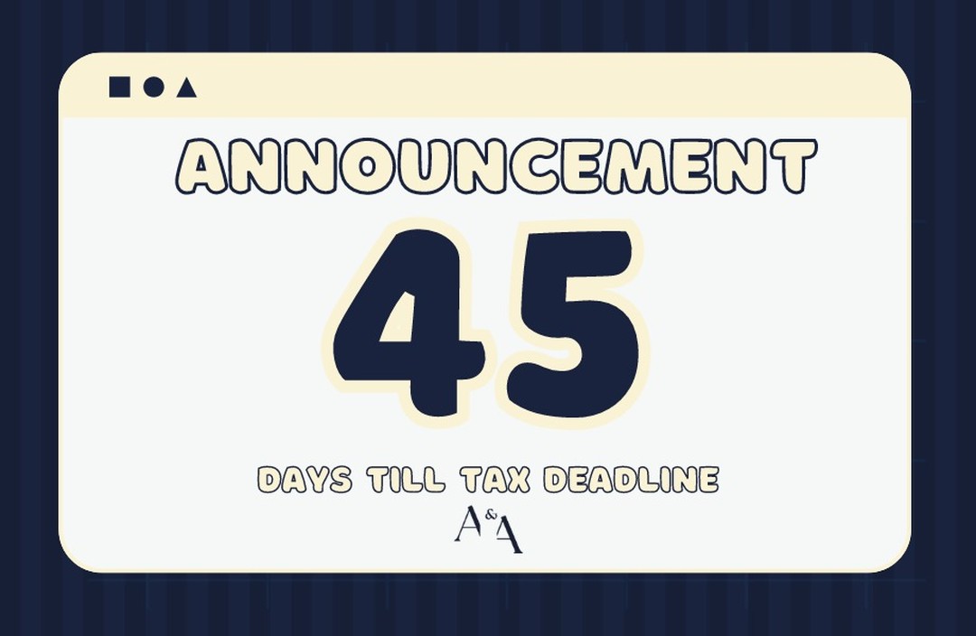 📅 Tax Season Countdown: 45 Days Left!
-
Want to get ahead on tax season? Whether you're filing personal returns or prepping small business taxes, our quick checklist ensures you've got all your bases covered. Swipe to see what essential documents you need to start gathering now!
-
-
#TaxPreparation #SmallBusinessTips #TaxSeason2024 #abelladvisors