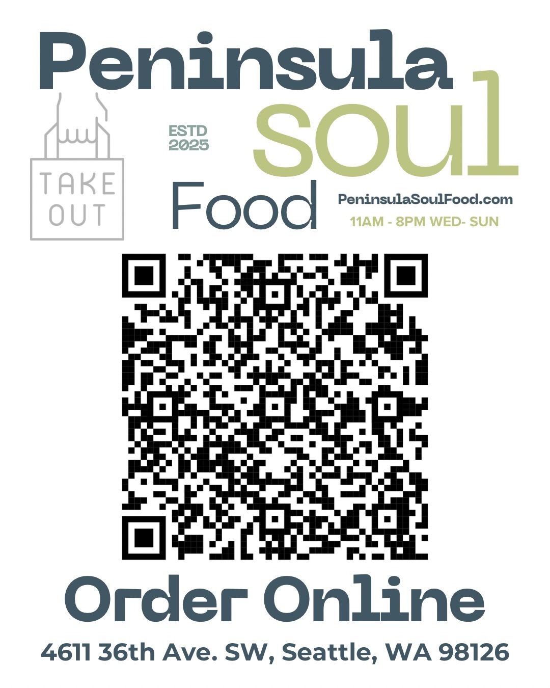 Virtual Soul Food Restaurant for take-out and delivery in West Seattle. Check out our All Sides Combo that comes with Mac n Cheese, Candied Yams, Collard Greens, & Cornbread. This is a great vegan option.