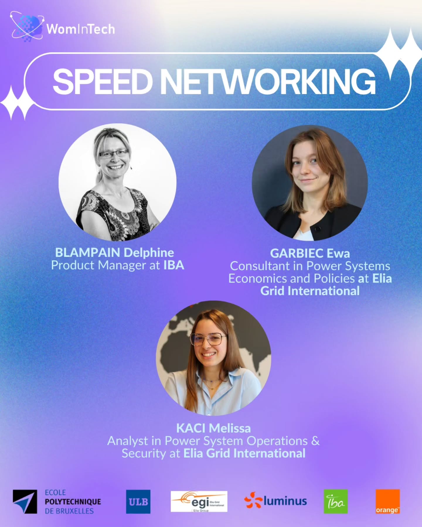 Join a table with female engineers to hear about their careers, challenges, and paths in STEM.
📅 Date: Thursday, Avril 02, 2026 - 6:30 PM
📍 Location: ULB Solbosch – Salle des Marbres (AX1.216)