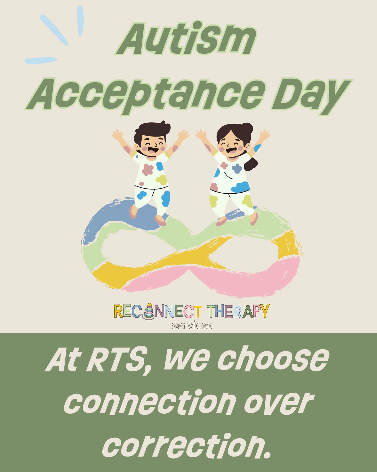 Happy Autism Acceptance Day! š©µ
At RTS, acceptance is the foundation of everything we do across both speech and occupational therapy. We believe children donāt need to be changed to succeed, they need to feel safe, understood, and connected. When we shift from correcting to connecting, communication, regulation, and trust begin to grow.
To our families and the autistic community, we see you, we respect you, and we are always learning alongside you. Connection creates communication. āØ
#AutismAcceptance #NeurodiversityAffirming #SpeechTherapy #OccupationalTherapy #PlayBasedTherapy