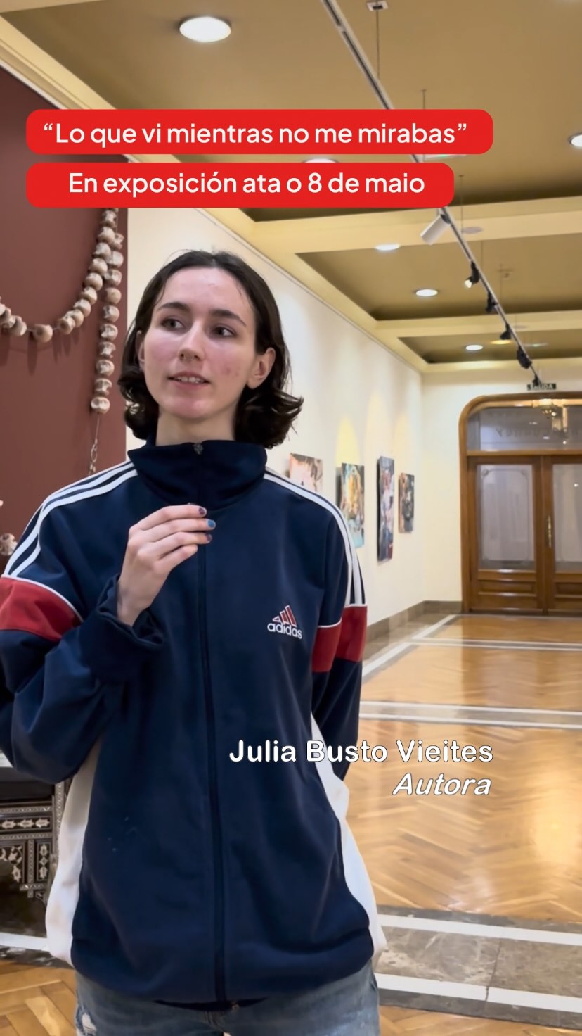 Aínda estás a tempo de visitar a obra de Julia na Galería da Fundación Araguaney 📍 Unha exposición que nos transmite xuventude, conexión, unión... que máis engadirías?
"Lo que vi mientras no me mirabas" en exposición ata o 8 de maio.