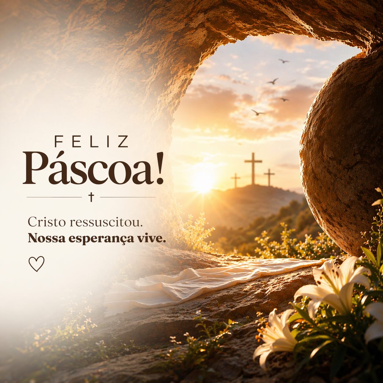 Hoje é dia de celebrar a vida! 🙏🏻✨
Que a alegria da Páscoa renove as energias, fortaleça a esperança
e ilumine novos caminhos.
“Ressuscitou o Senhor: esperança nossa.”
— Santo Agostinho
Feliz Páscoa! ✝️