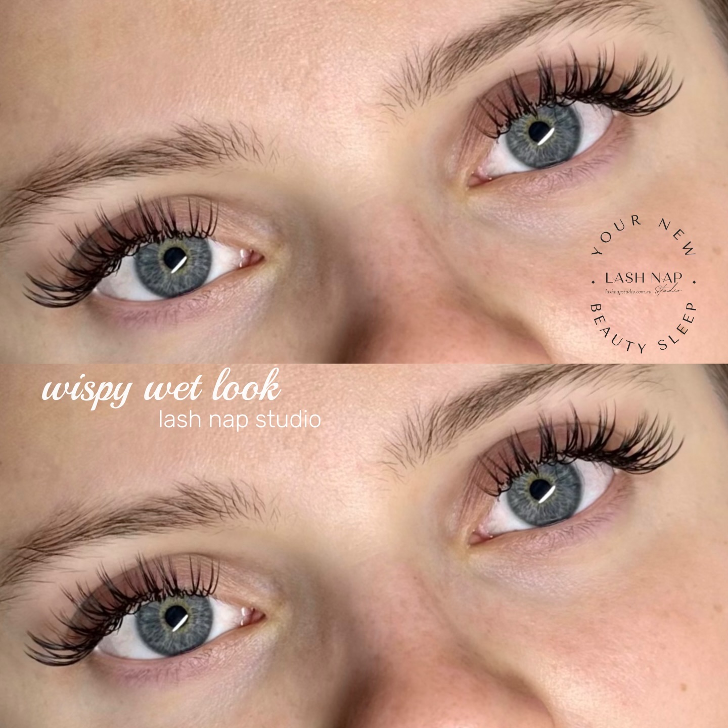 • WISPY WET LOOK • ✨
The wet set everyone’s loving right now. Fresh, glossy, and perfectly defined while still giving that soft fullness.
Book now:
lashnapstudio.com.au
#wetlashesperth #lashextensionsperth #bedfordlashextensions #perthlashartist #lashextensionsinglewood
