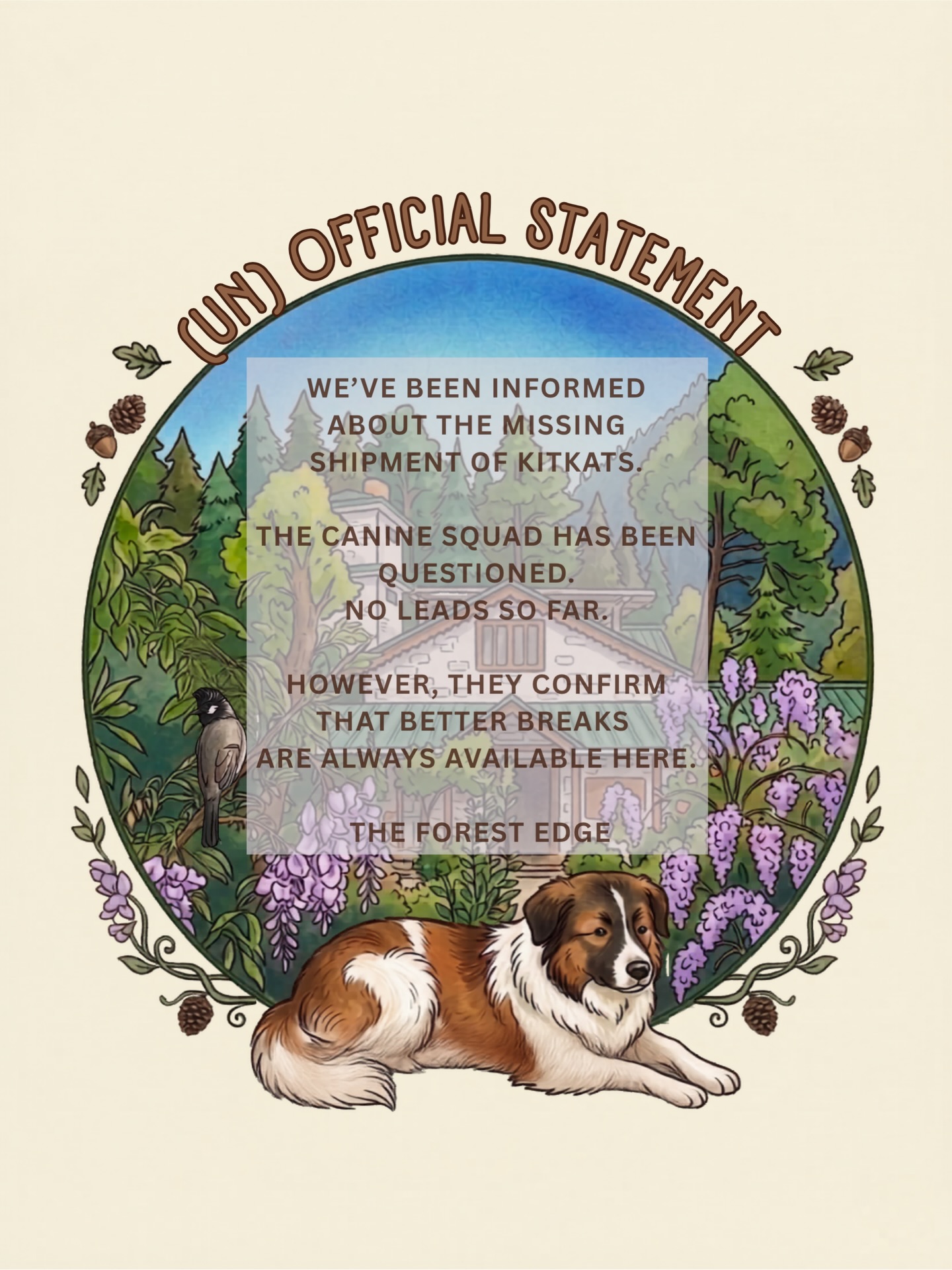 🚨 Missing KitKats
Witnesses: 🐕🐕🐕🐕🐕
Leads: None… just better chocolatey breaks here 🍫
Come for desserts, stay for the dogs 🐶
The forest edge tirthan valley himachal pradesh