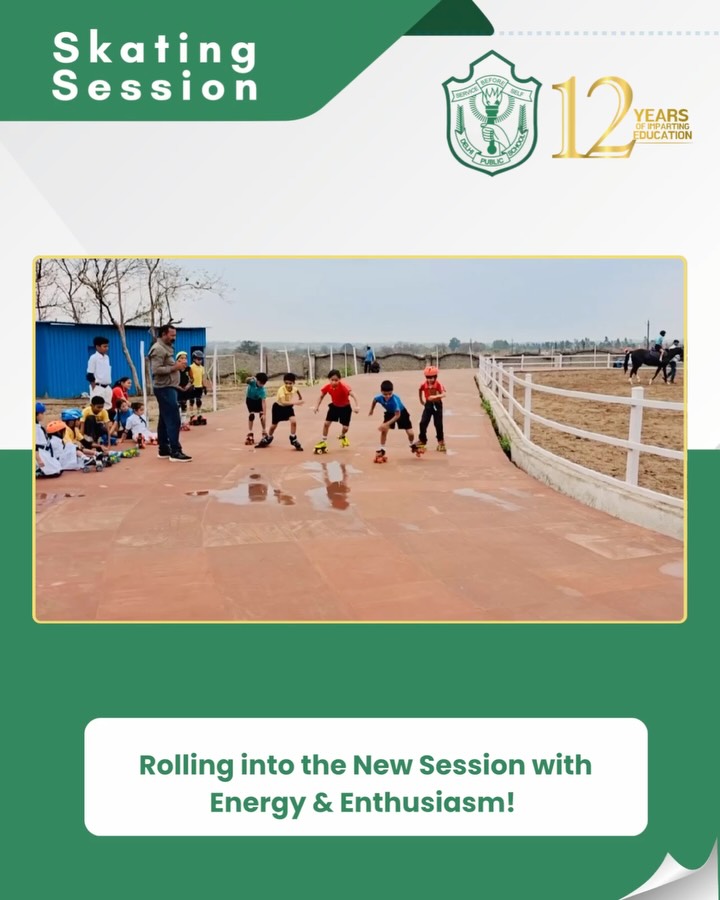 Our young skaters kick off the new session with enthusiasm and energy. Skating not only builds balance and coordination but also boosts confidence, encouraging students to stay active while enjoying every moment on wheels.🛼✨
#RollingWithConfidence #OnWheels #StudentLife #ActiveKids #FitnessAndFun #SchoolActivities #NewSessionEnergy #BalanceAndGrace #HappyLearning #HolisticDevelopment #SchoolVibes #YoungAchievers #EnergyAndEnthusiasm #FunAtSchool #KidsInAction #StayActive #JoyOfLearning #DPSChhindwara