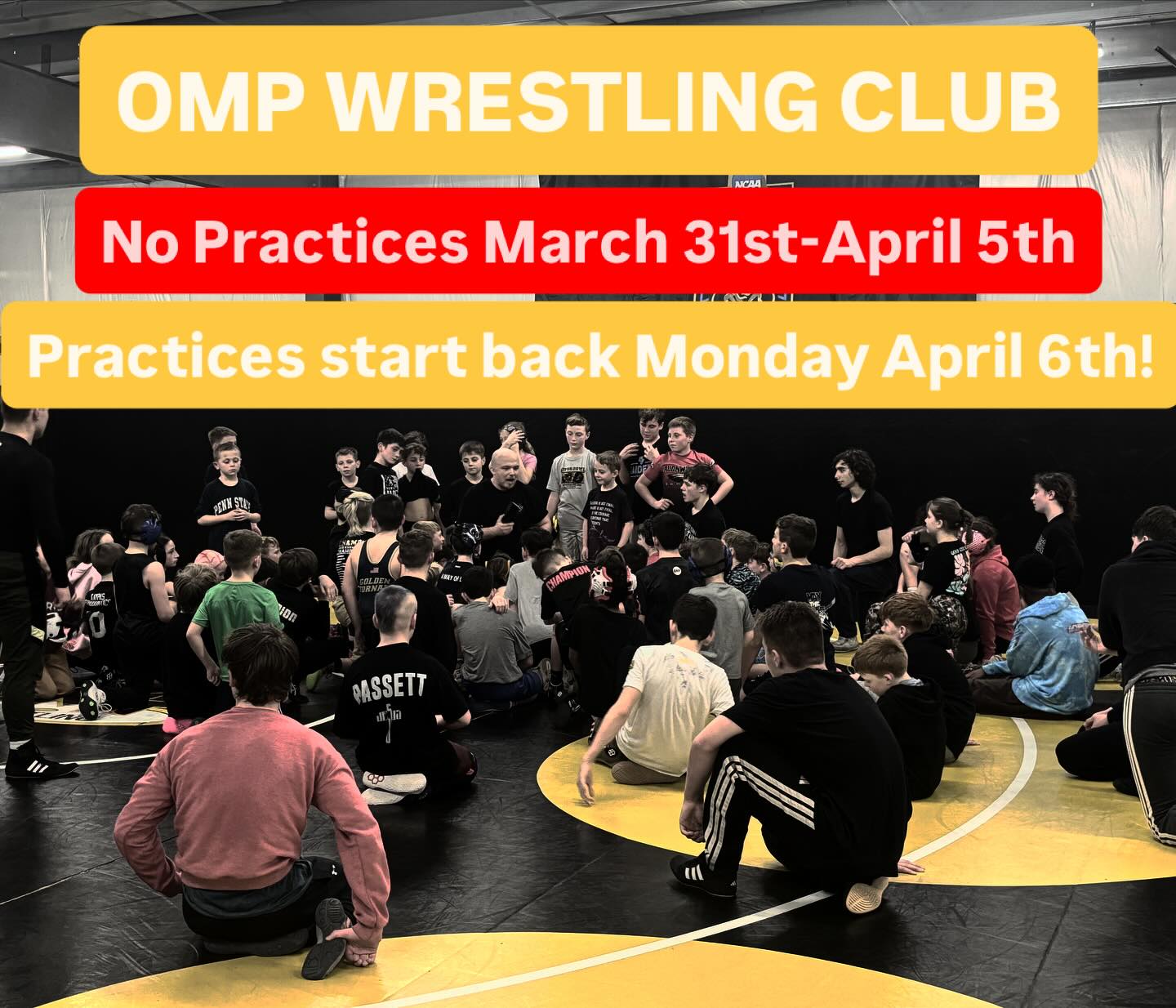 Schedule update! Please read!
There will be NO PRACTICES starting today 3/31 through Sunday 4/5.
Practices will start back up on Monday 4/6 6:30pm-8pm!
Check out our website for upcoming schedule changes starting May 1st! Freestyle, High School/Middle School practices, and Girls only practices!
Enjoy your week and Happy Easter!