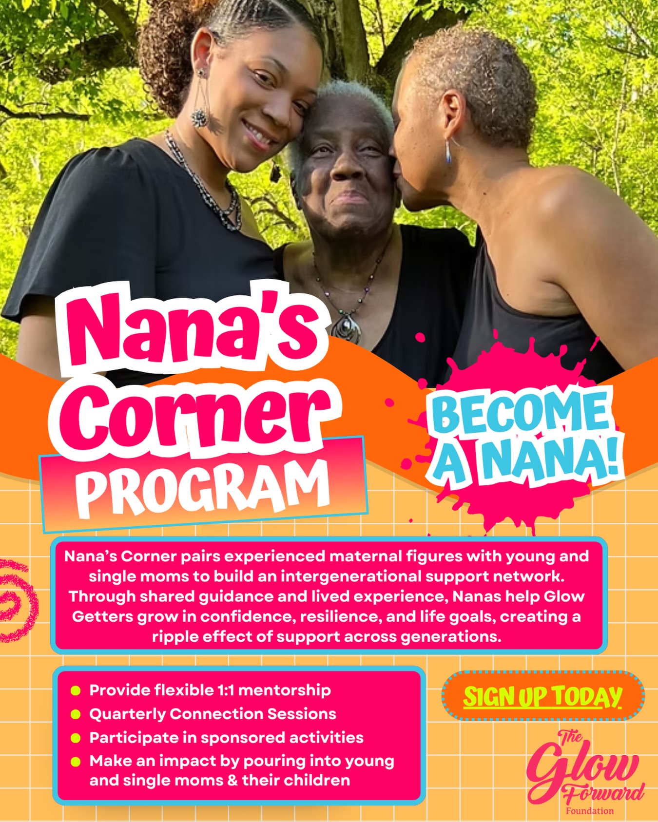 ✨ As we head into Mother’s Day season, make a difference that spans generations.✨
At Glow Forward, our young and single moms thrive when surrounded by women who’ve walked the journey before them. Your wisdom, your presence, and your lived experience can shift the trajectory of a family in the most powerful way. 💞
Becoming a Nana is more than mentorship. It’s legacy. It’s love. It’s community.
And this season, as we honor motherhood in all its forms, we’re inviting women with heart and lived experience to pour into the next generation. 🫂
More details are on our website. Sign up in our bio or tap the link:
https://docs.google.com/forms/d/e/1FAIpQLSdZX7-frR_r-CxbPT6wHhxs4VA3UjDpee2FQ57zvy1zIj2kVg/viewform 💛
#NanasCorner #TheGlowForwardFoundation #Baltimore #Nonprofit