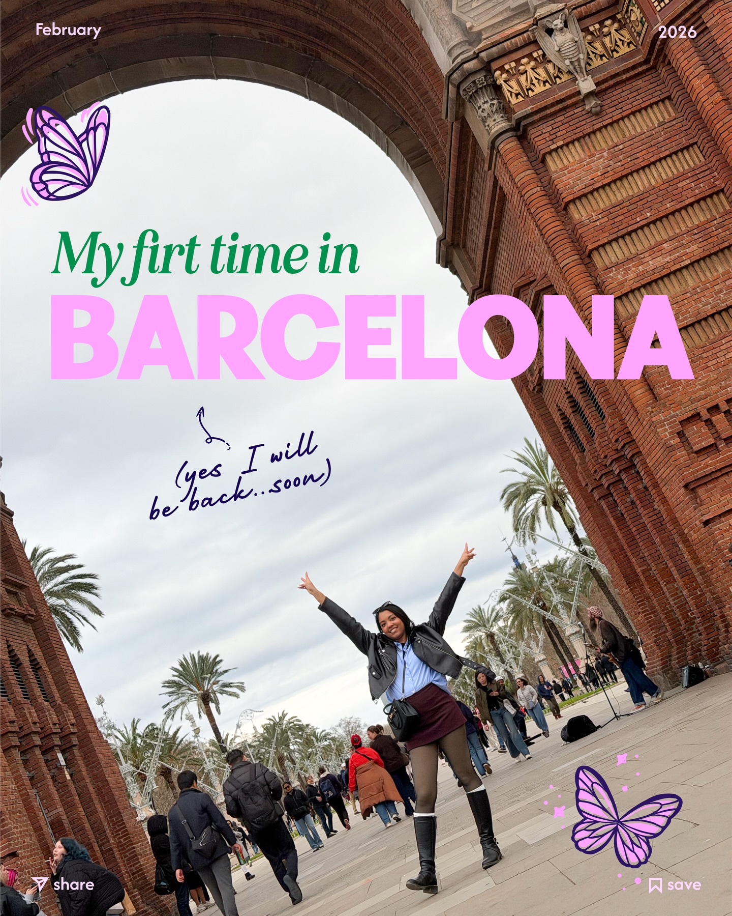 I’ve been living in Spain for a whole year… and somehow I’ve seen almost nothing.
Like?? Girl, what have you been doing???
Oh right… working nonstop, failing at dating, having anxiety, and overthinking my entire future 🤡
So yeah, this year we’re doing things differently.
Less “I’ll do it later” and more “let’s book the trip.” We’re pretending we have balance.
Barcelona was the first… and now I’m like
oh?? Life is actually cute?? outside my laptop??
Because life isn’t just about building your dream, it’s about living in it too.
2026 is for more trips, more memories, more me-time, more life ✨ I still want to explore so many places in Spain… but I already know I’m coming back here.
Barcelona, you have my heart 🦋🤍
PS: Shout out to my cousin @azla029 for following me everywhere I wanted to go, even if it was crossing the city to take a picture of a mosaic on the floor or going into every souvenir shop until I found the perfect magnet. love you bitch💖
.
.
#softlifediaries #worklifebalance #lifelately #exploremore #romanticizelife