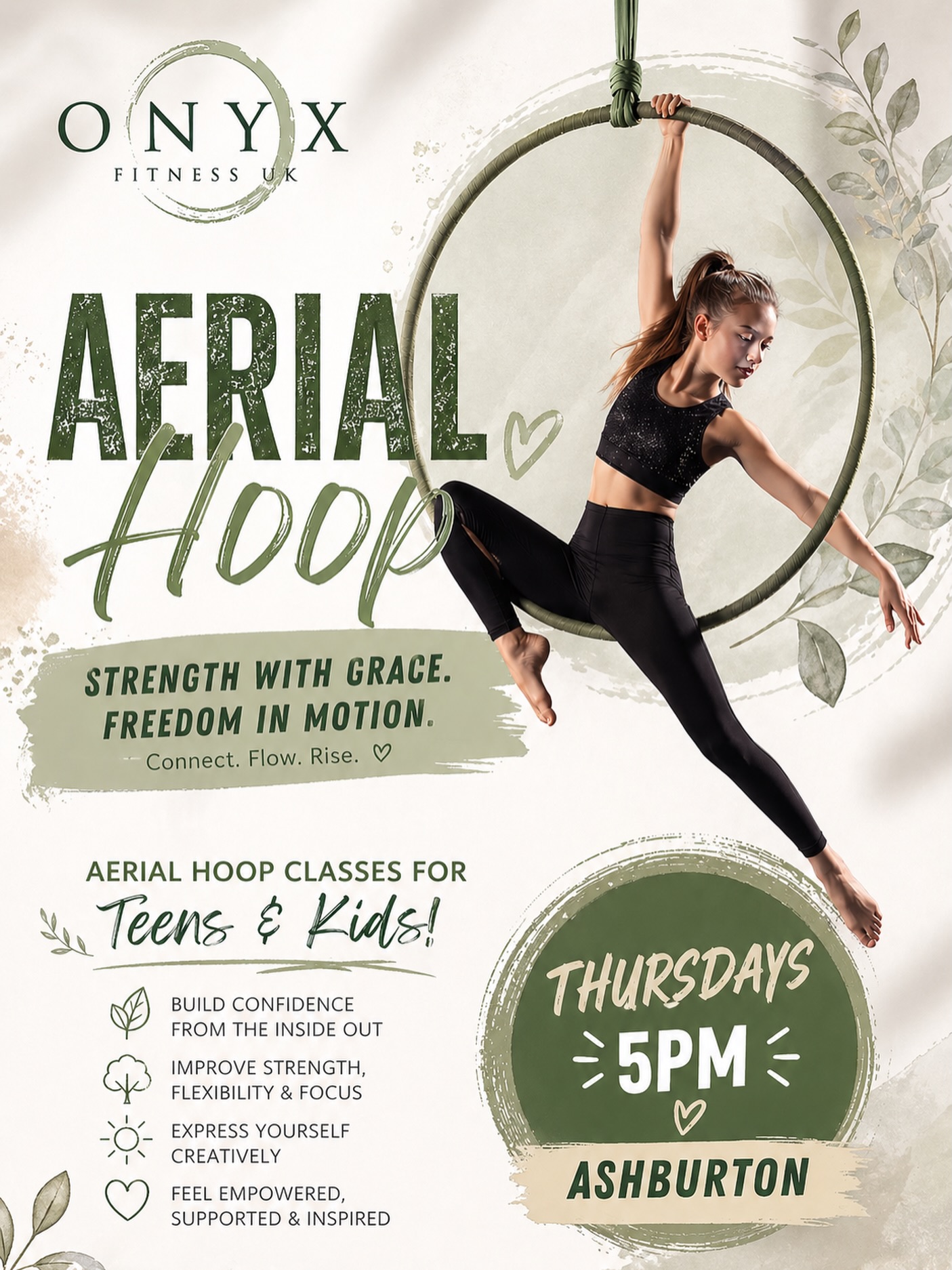 🔔 NEW CLASS ALERT ‼️
Children and teens aerial hoop class
Thursdays 5pm
📍 #Ashburton
Book via the @onyxfitnessuk website
Suitable for all levels
Limited spaces
Discounted monthly bundles available
Comment below ‘AERIAL CIRCUS’ to receive your first class 50 % off NEW CLIENT voucher 💸
See you soon! 🖤