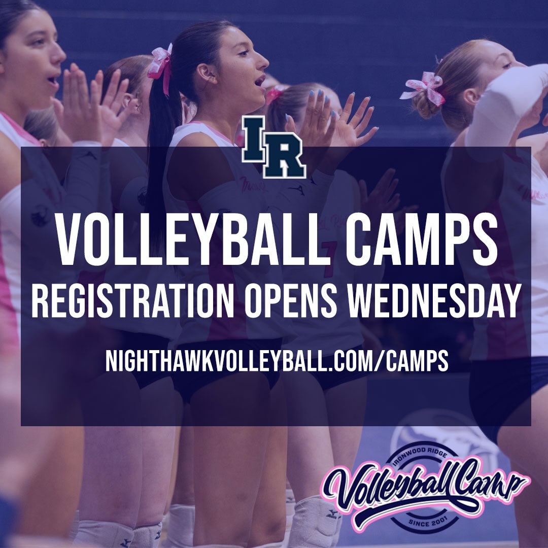 VOLLEYBALL CAMP REGISTRATION OPENS THIS WEEK! Come join Southern Arizona’s longest running high school camps and learn from the best. All camp sessions are led by the Ironwood Ridge coaching staff.
All camp sessions will be open on April 8 and early registration discounts are available online. Use the link in our bio for more information and to register.