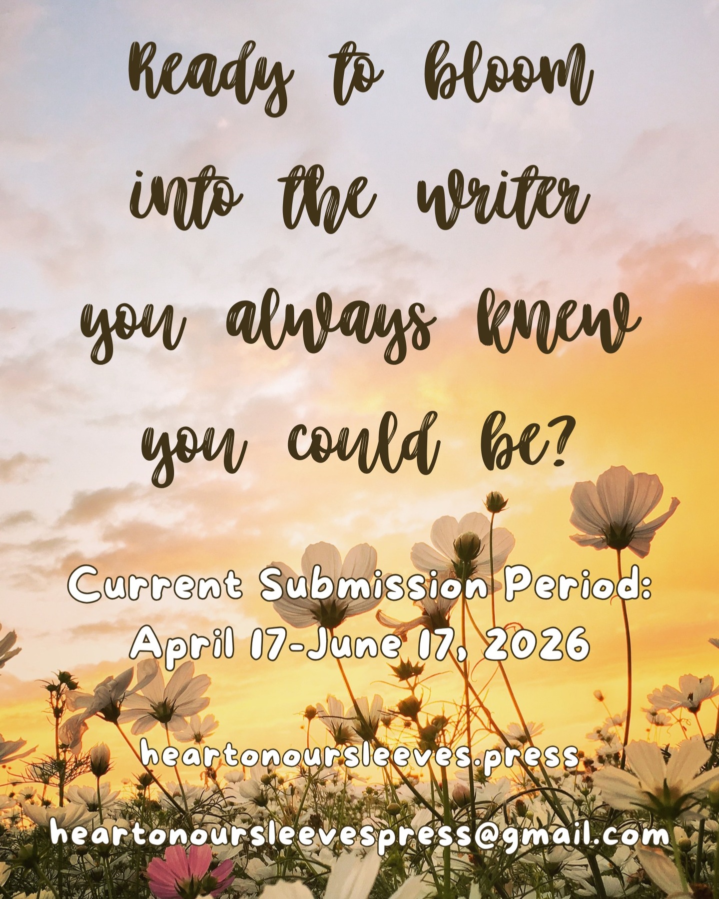 Happy spring, everyone! It's the season of growth and rebirth. Feeling ready to bloom?
Submit to our #literaryjournal between April 17-June 17, 2026 to be considered for our fifth issue. You can submit to our email or directly through our website--just make sure to read our guidelines first! #submissionsopen #writing
