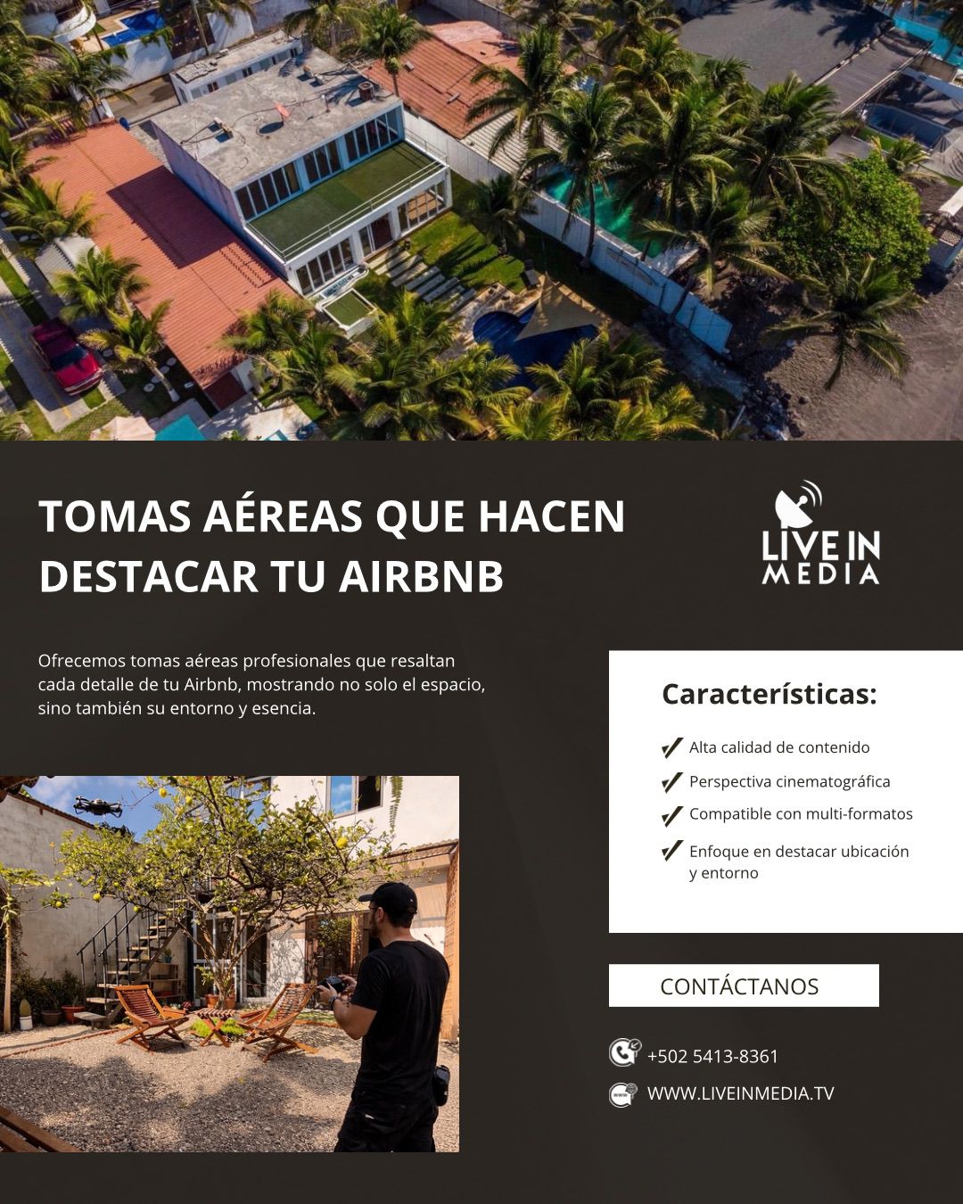 Haz que tu propiedad destaque desde el primer vistazo 📸✨ Con imágenes aéreas estratégicas y en múltiples formatos, mostramos no solo el espacio, sino también su ubicación, entorno y todo lo que la hace única, logrando captar la atención de potenciales clientes y generar mayor confianza. Invertir en contenido visual profesional es la clave para aumentar el interés y convertir visitas en reservas 🚀🏡 #FotografíaProfesional #Drone #Airbnb #ContenidoVisual #MarketingInmobiliario